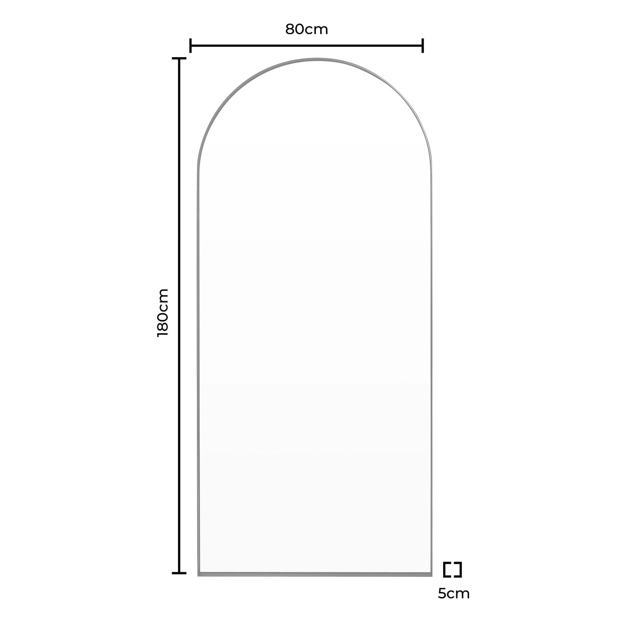 Arched Full Length Mirror - Black - Image 3