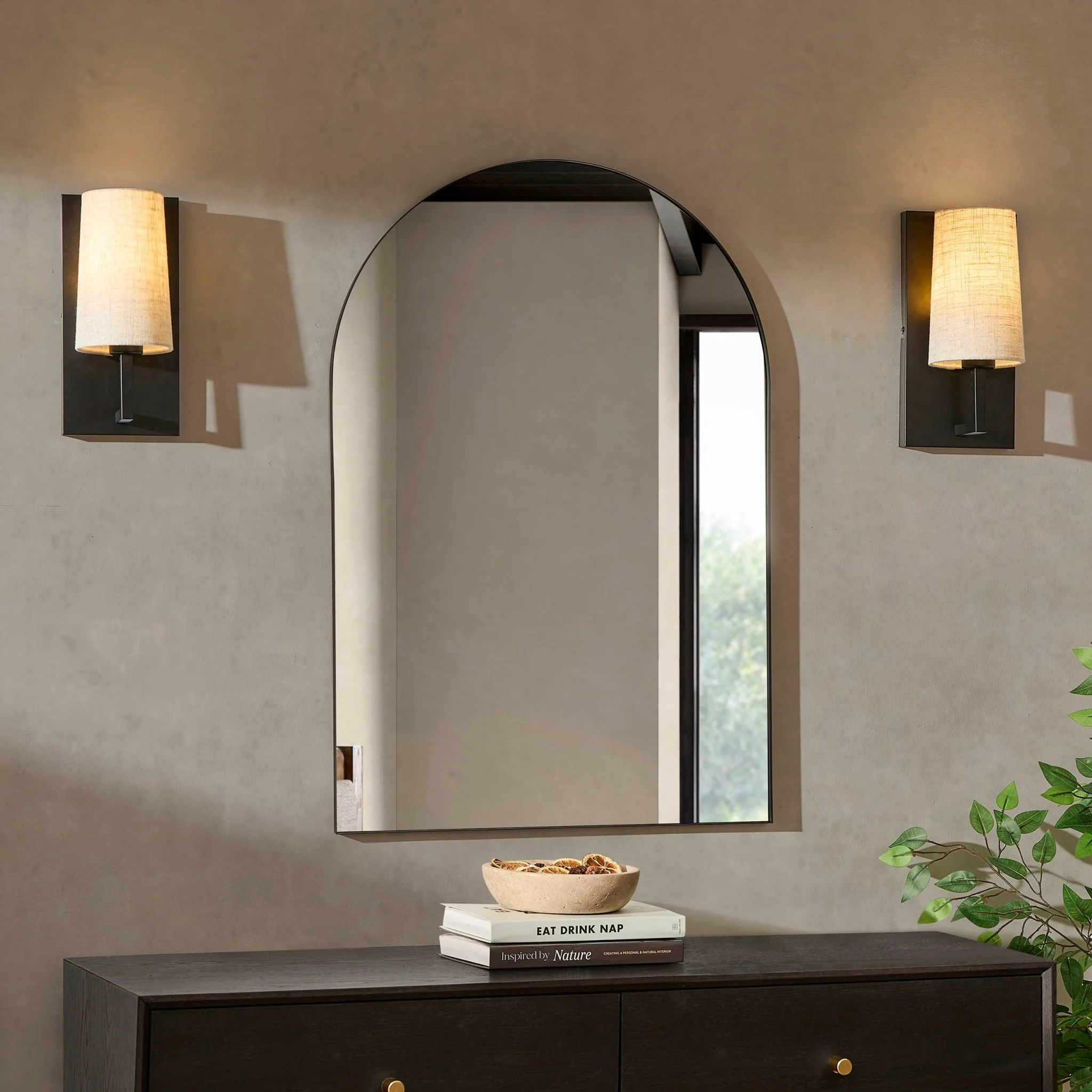 Arched Wall Mirror - Black