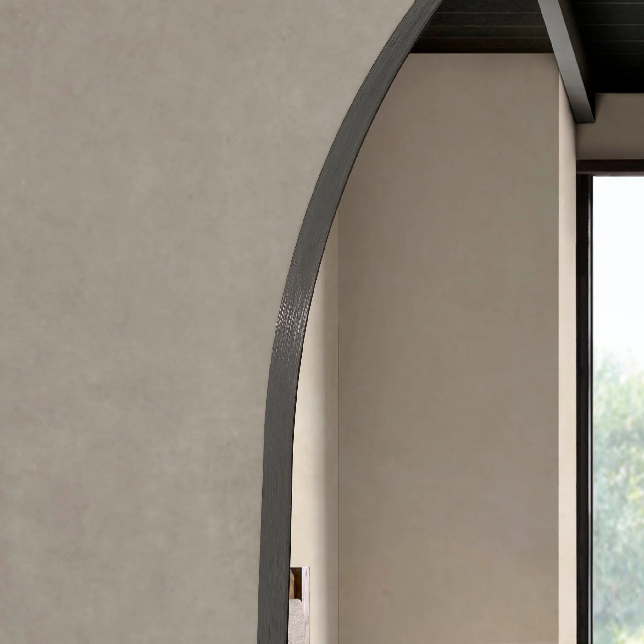 Arched Wall Mirror - Black - Image 2