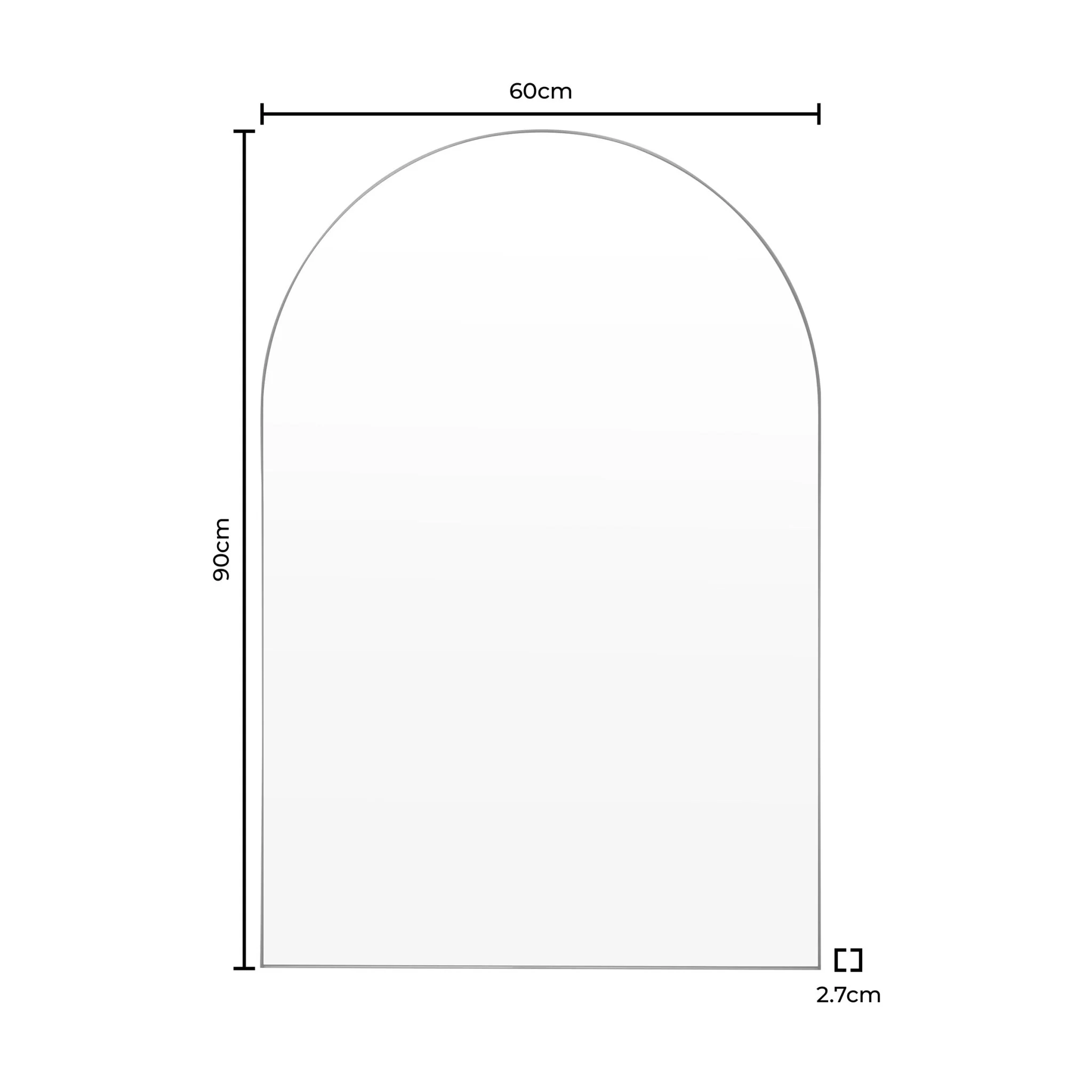 Arched Wall Mirror - Black - Image 4