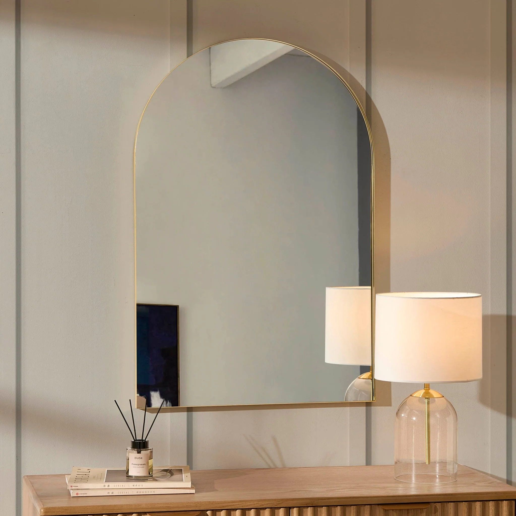 Arched Wall Mirror - Gold