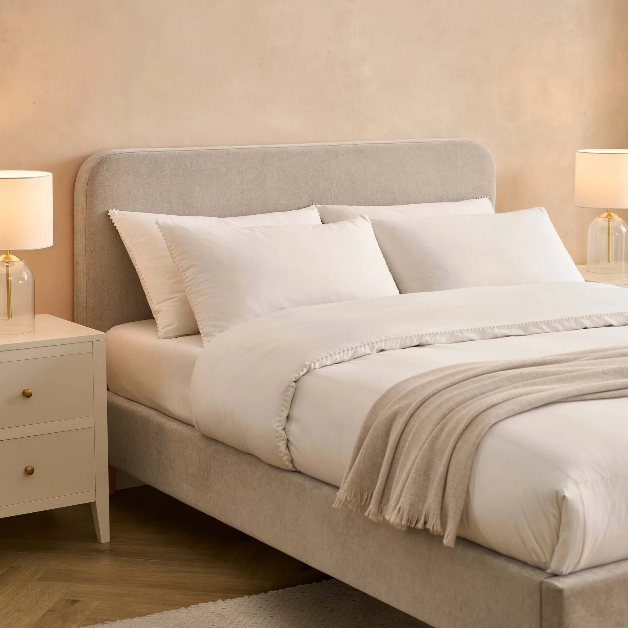 Ascot Bed Frame - Chenille Light Grey - Image 4