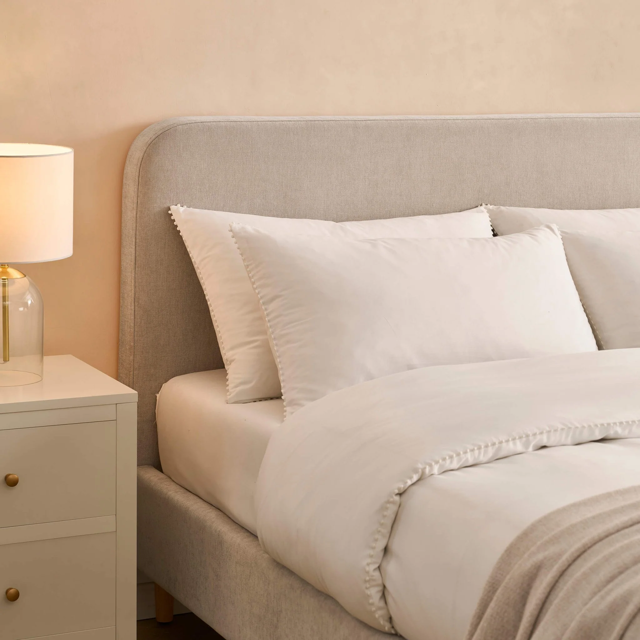 Ascot Bed Frame - Chenille Light Grey - Image 6