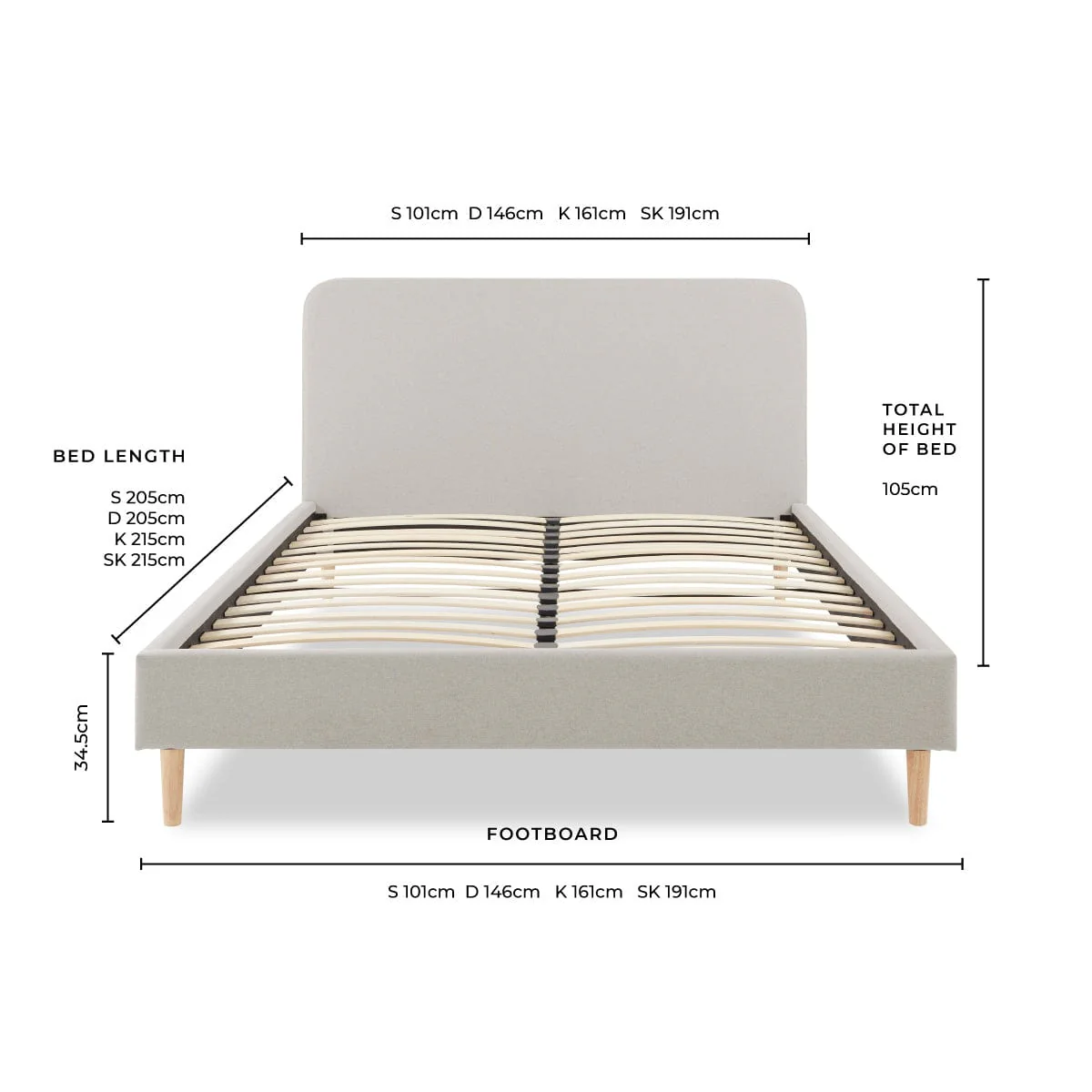 Ascot Bed Frame - Natural - Image 8