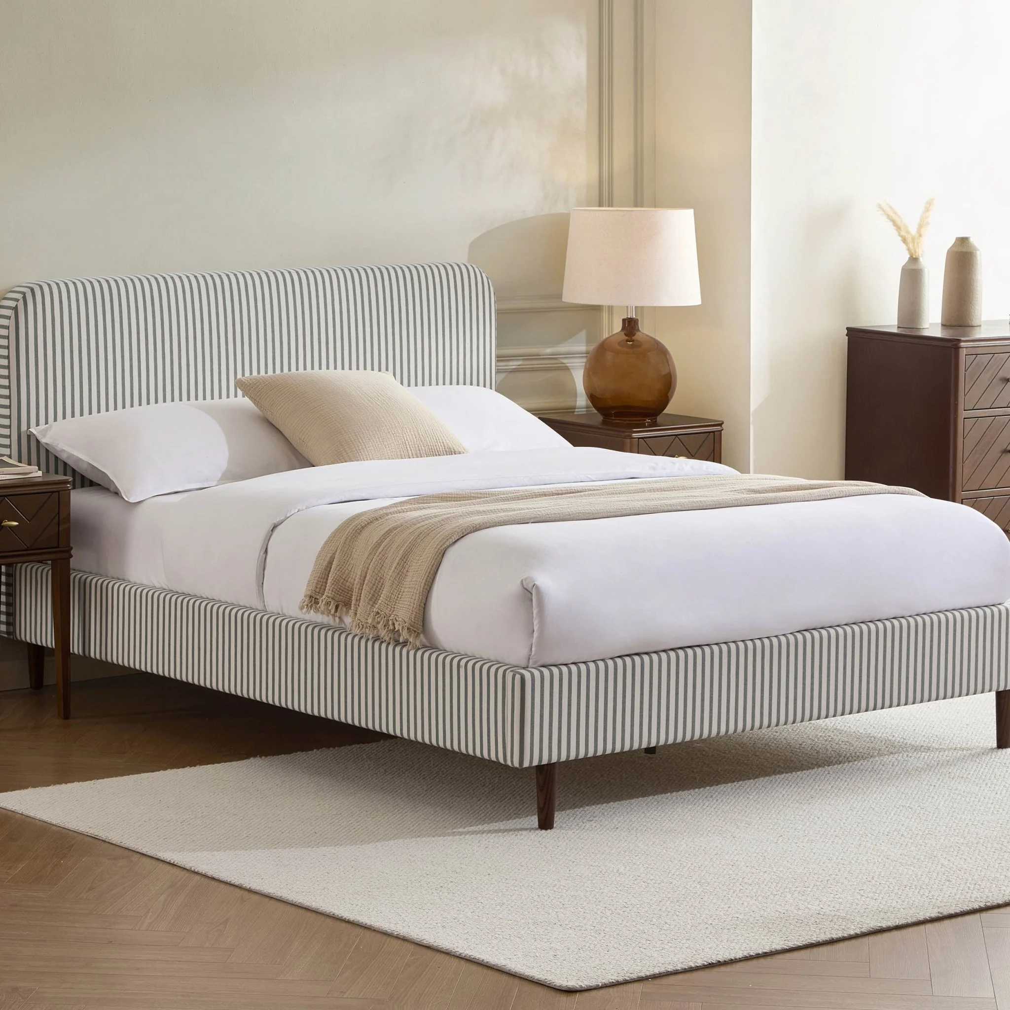 Ascot Bed Frame - Sage Stripe - Image 2