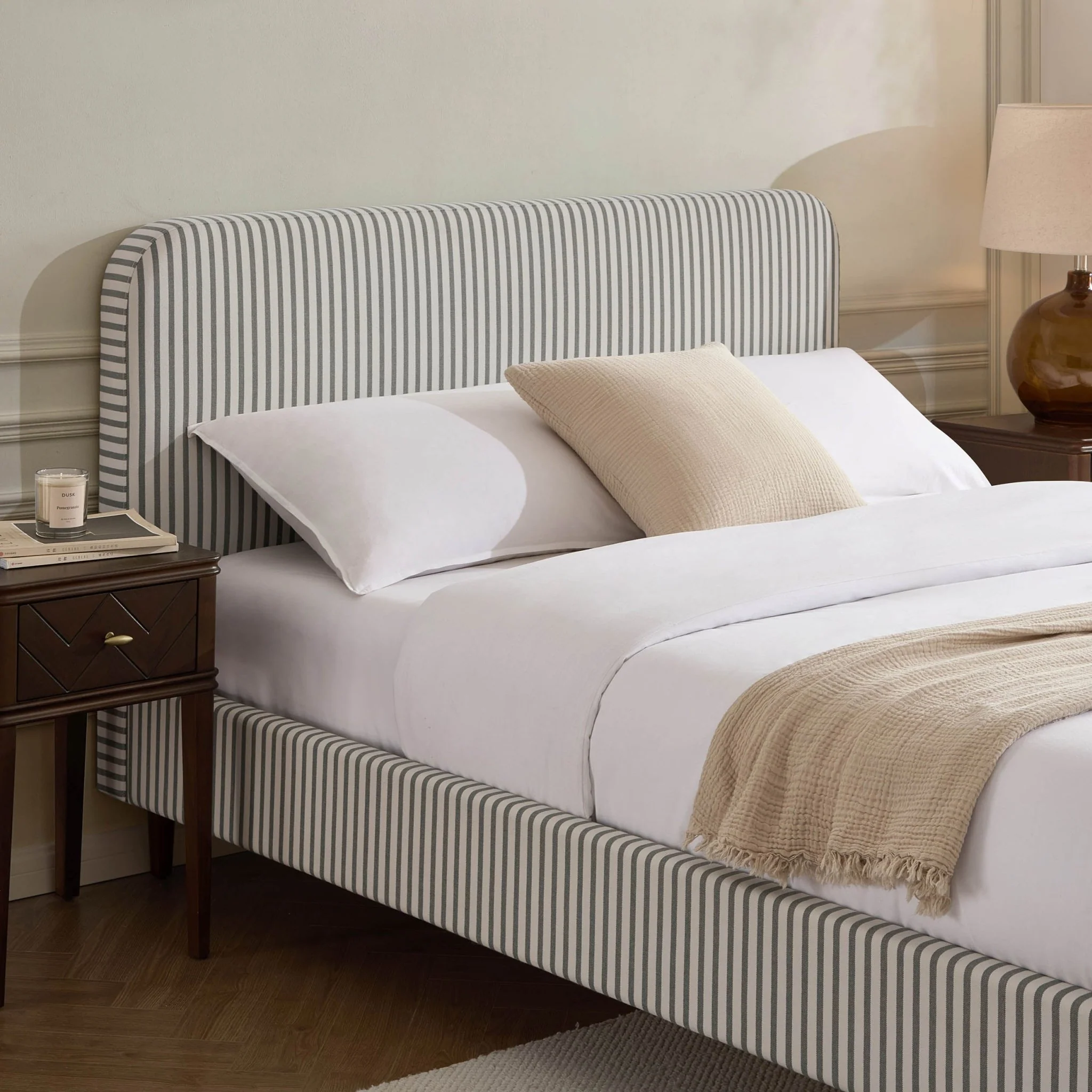 Ascot Bed Frame - Sage Stripe - Image 3