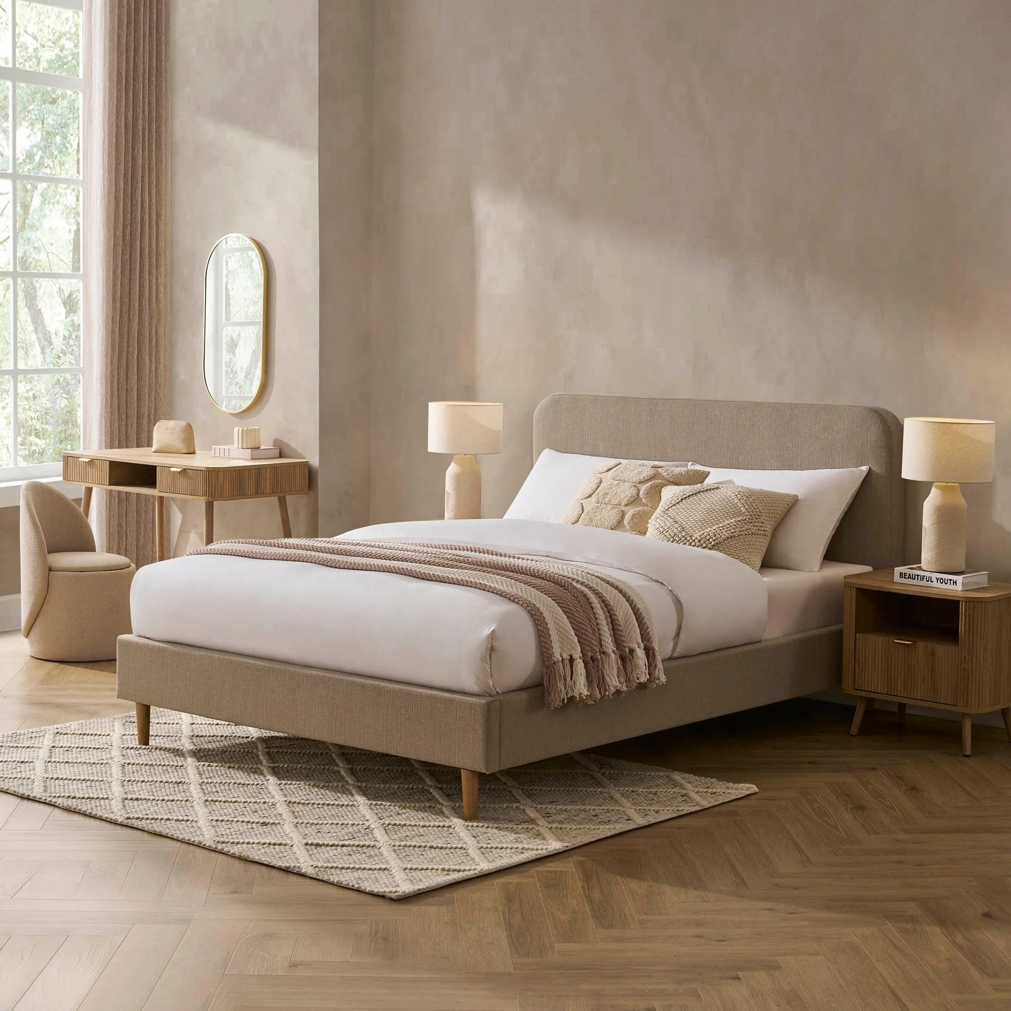 Ascot Bed Frame - Stone Grey - Image 3