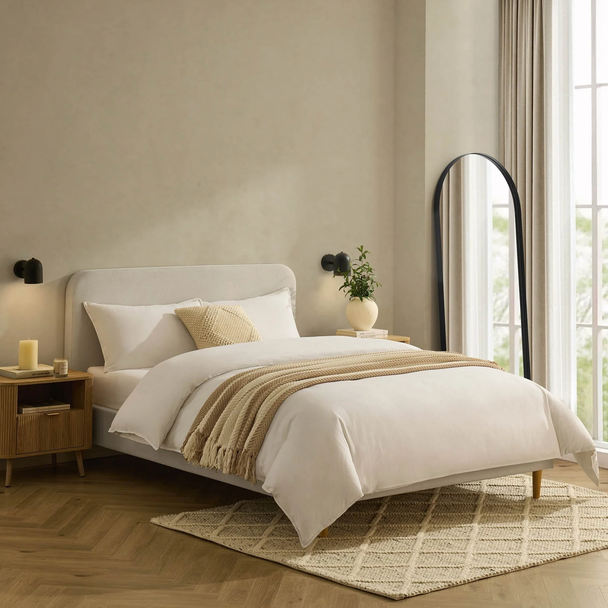 Ascot Henley Bed Frame - Cream Linen - Image 2
