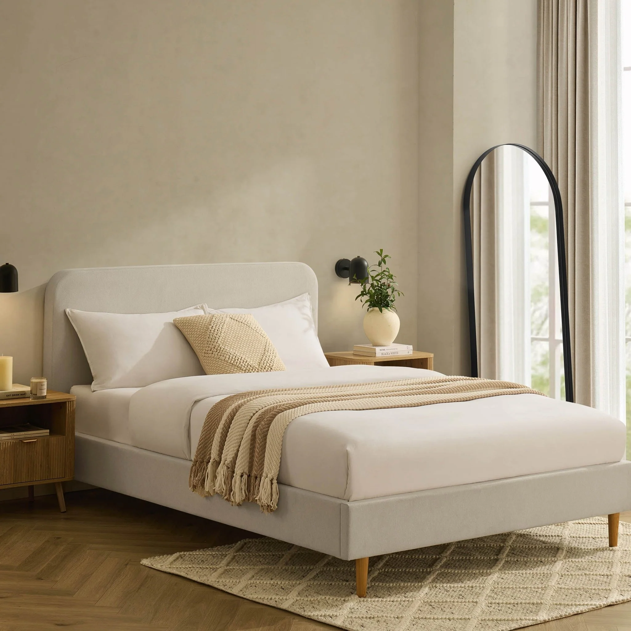 Ascot Henley Bed Frame - Cream Linen - Image 3