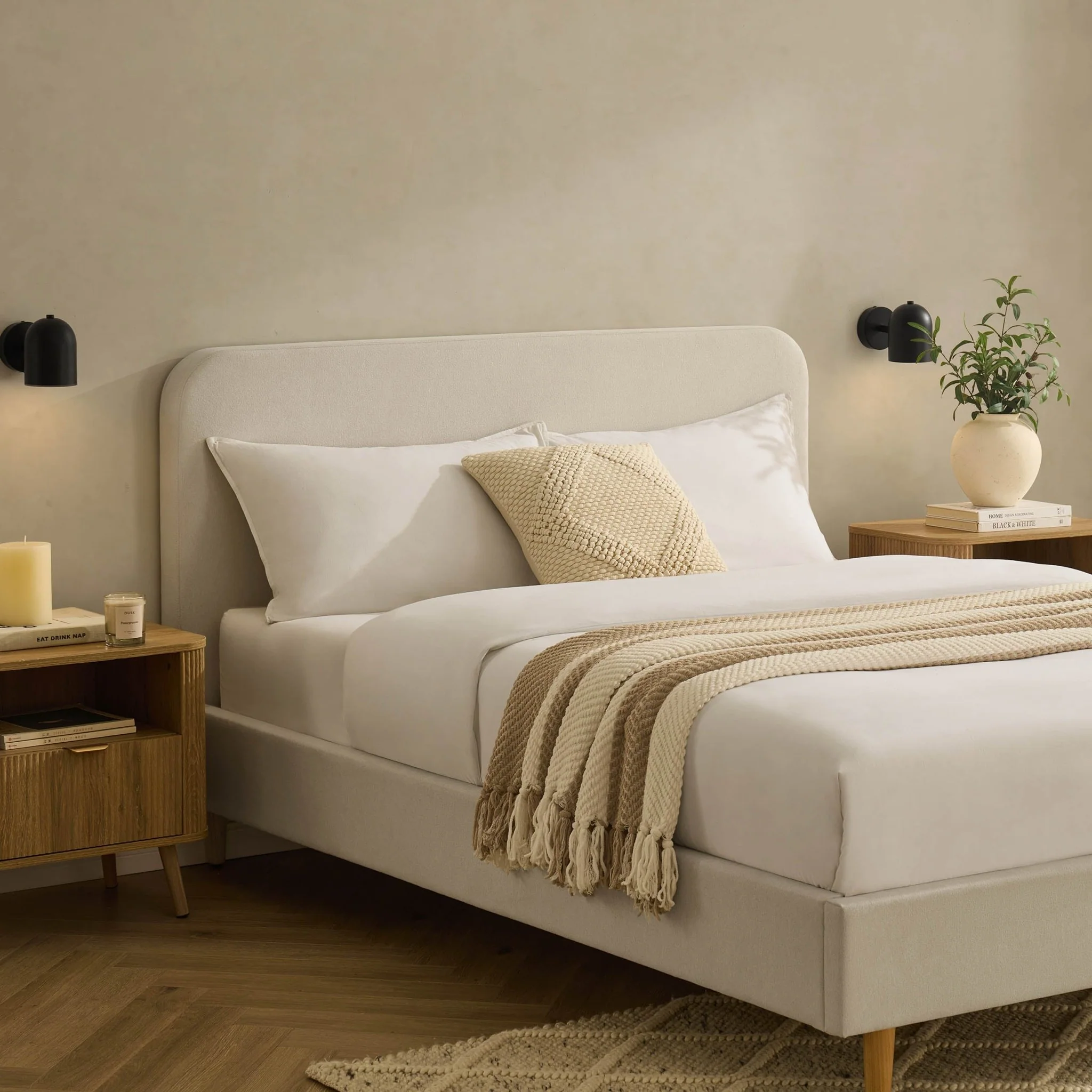 Ascot Henley Bed Frame - Cream Linen - Image 5