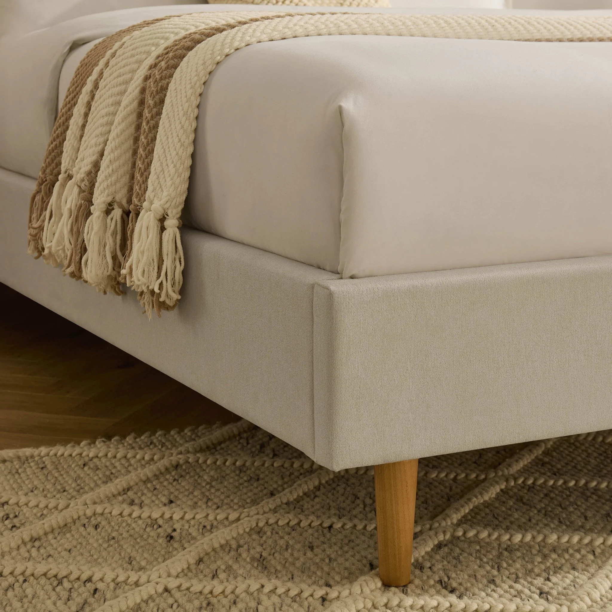 Ascot Henley Bed Frame - Cream Linen - Image 8