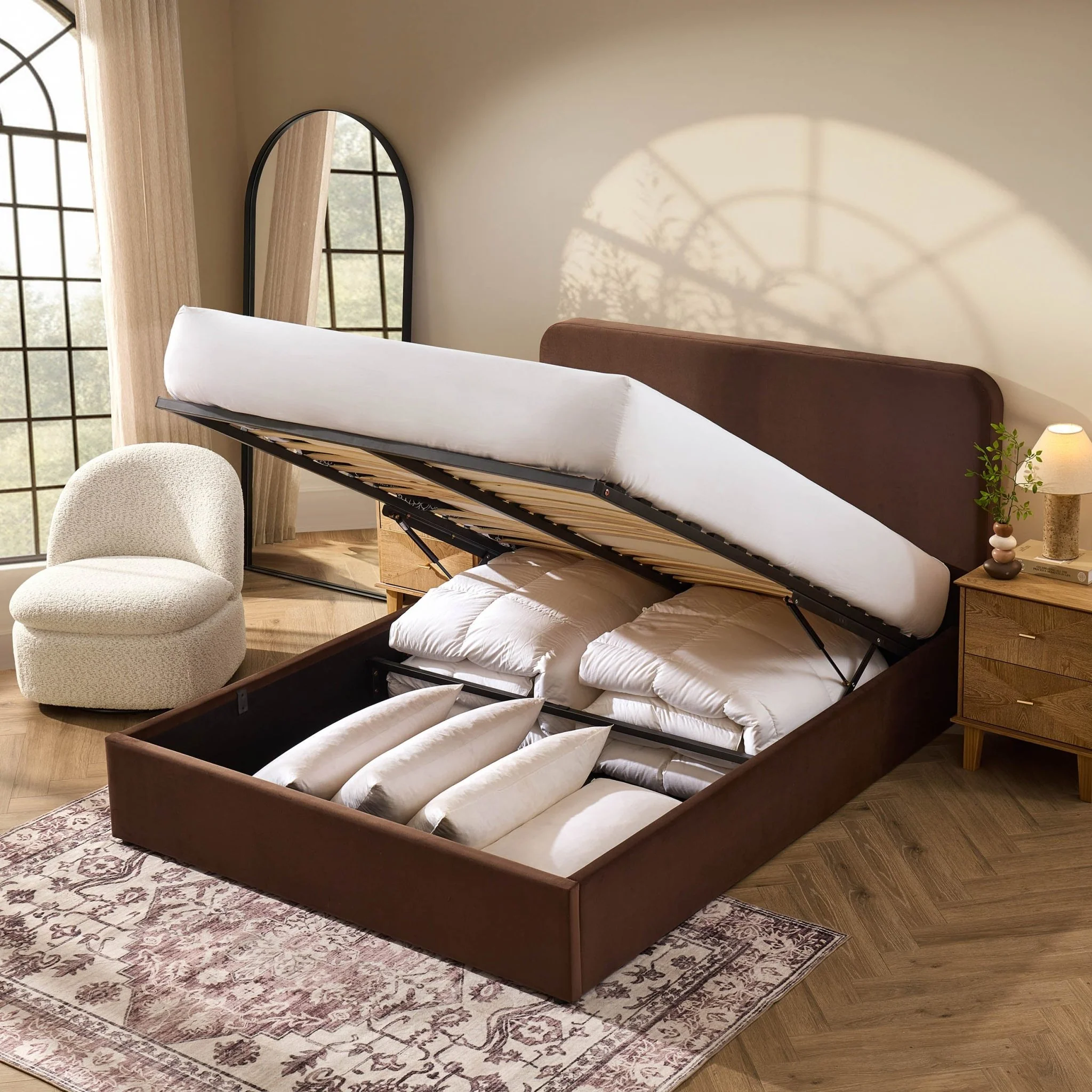 Ascot Ottoman Storage Bed - Cappuccino - Image 4