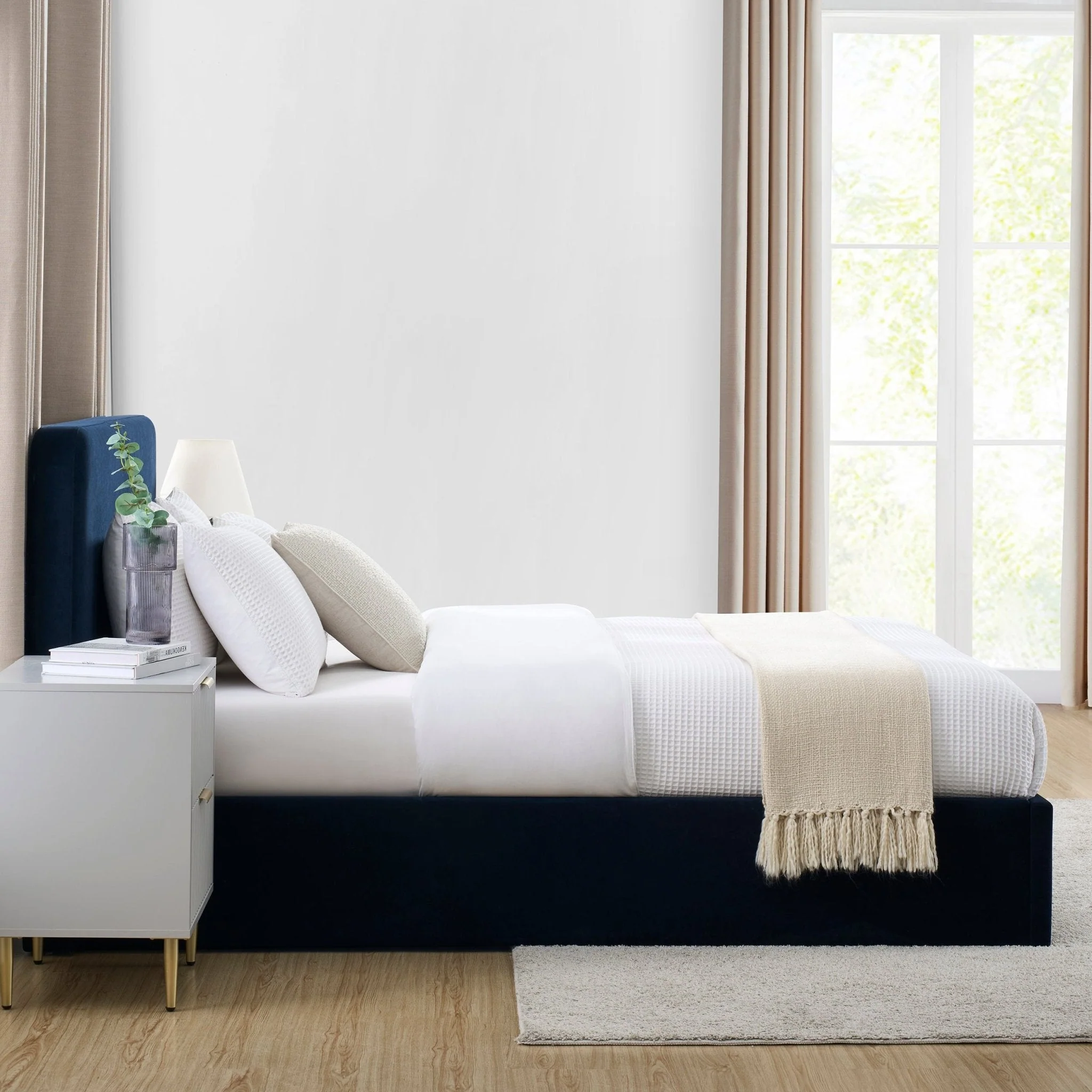 Ascot Ottoman Storage Bed - Navy - Image 5