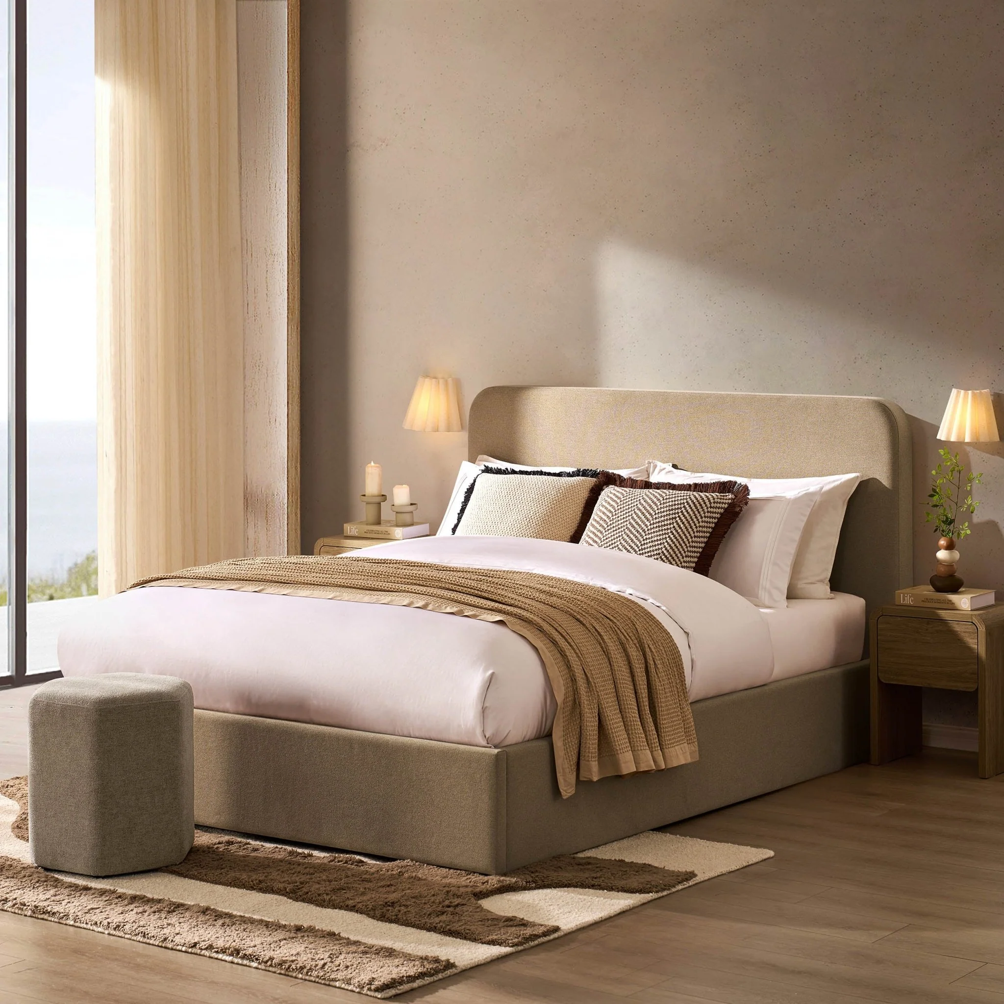 Ascot Ottoman Storage Bed - Oatmeal - Image 2