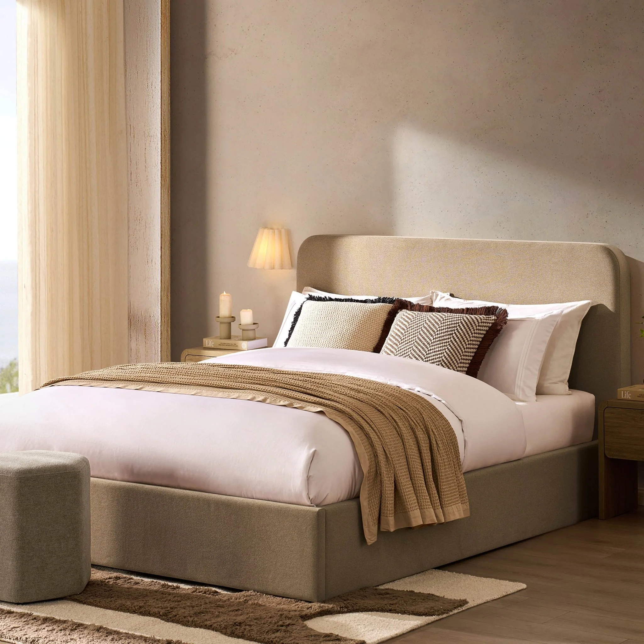 Ascot Ottoman Storage Bed - Oatmeal - Image 3