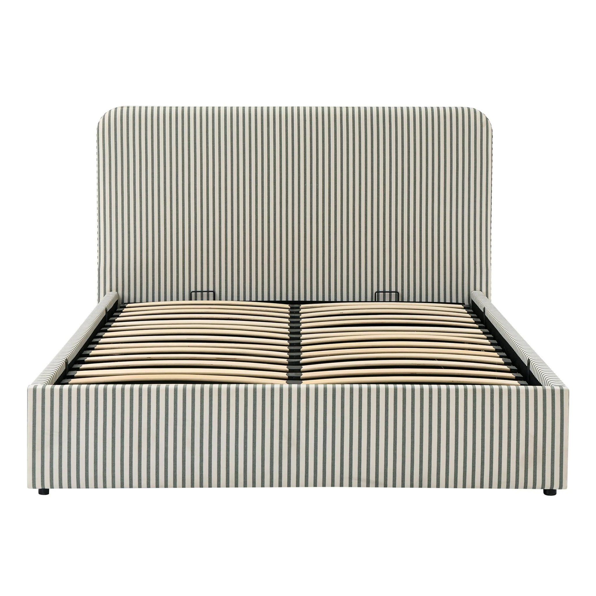 Ascot Ottoman Storage Bed - Sage Stripe - Image 10