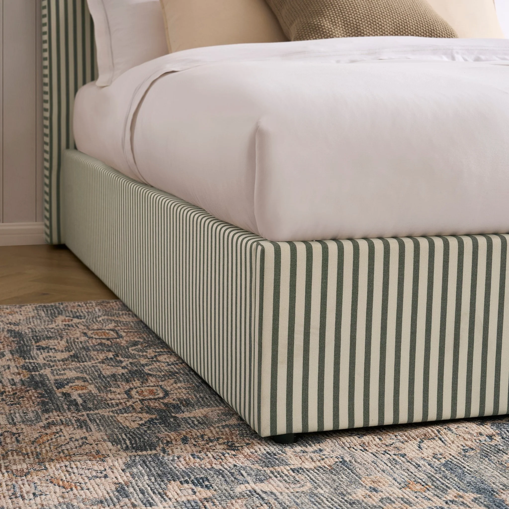 Ascot Ottoman Storage Bed - Sage Stripe - Image 8