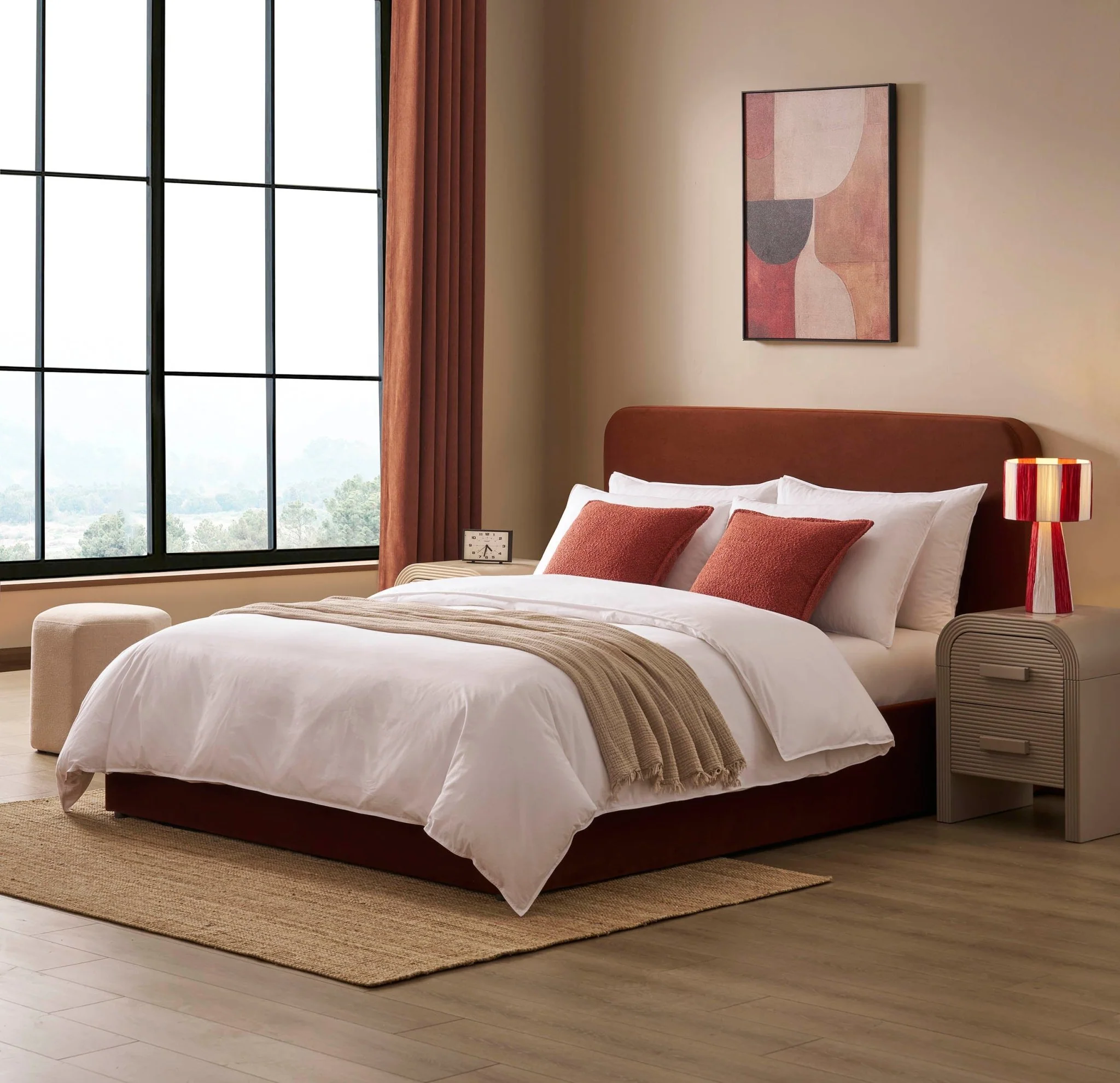 Ascot Ottoman Storage Bed - Terracotta