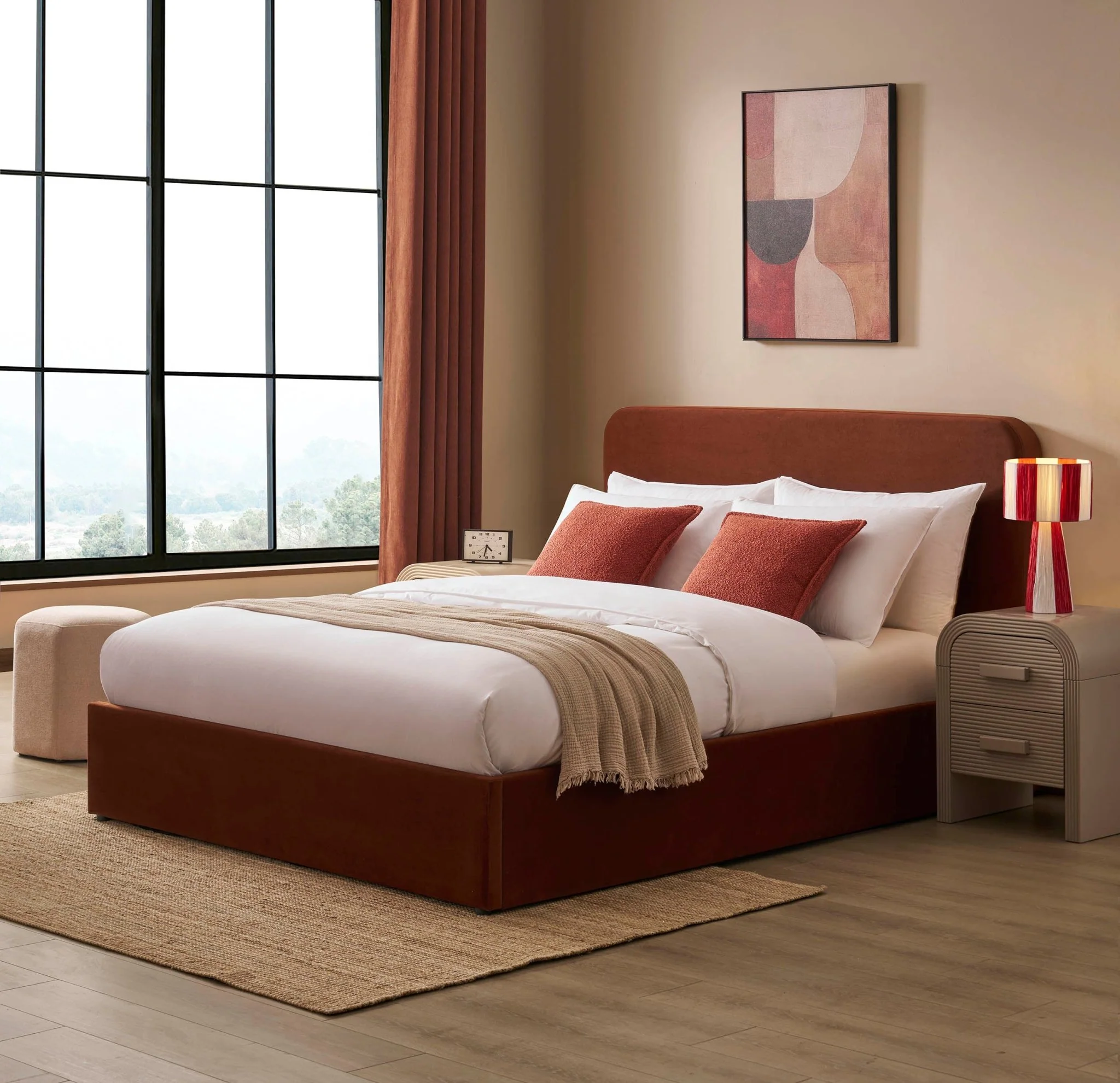 Ascot Ottoman Storage Bed - Terracotta - Image 2