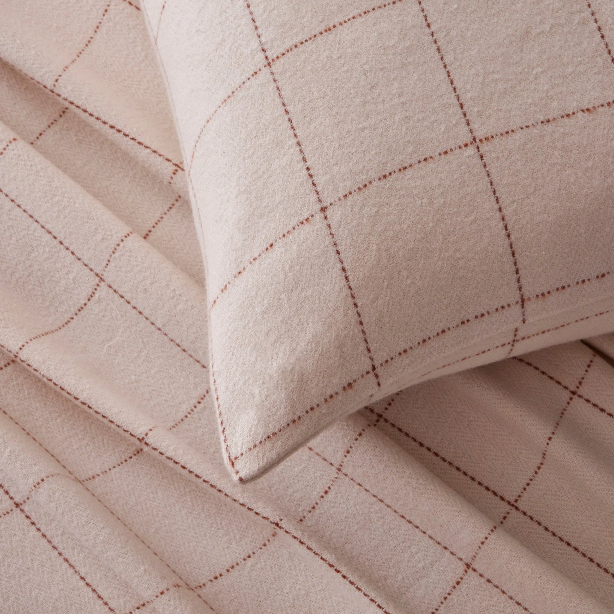 Aspen Check Throw 1.5 x 2m - Natural/Burnt Orange - Image 3
