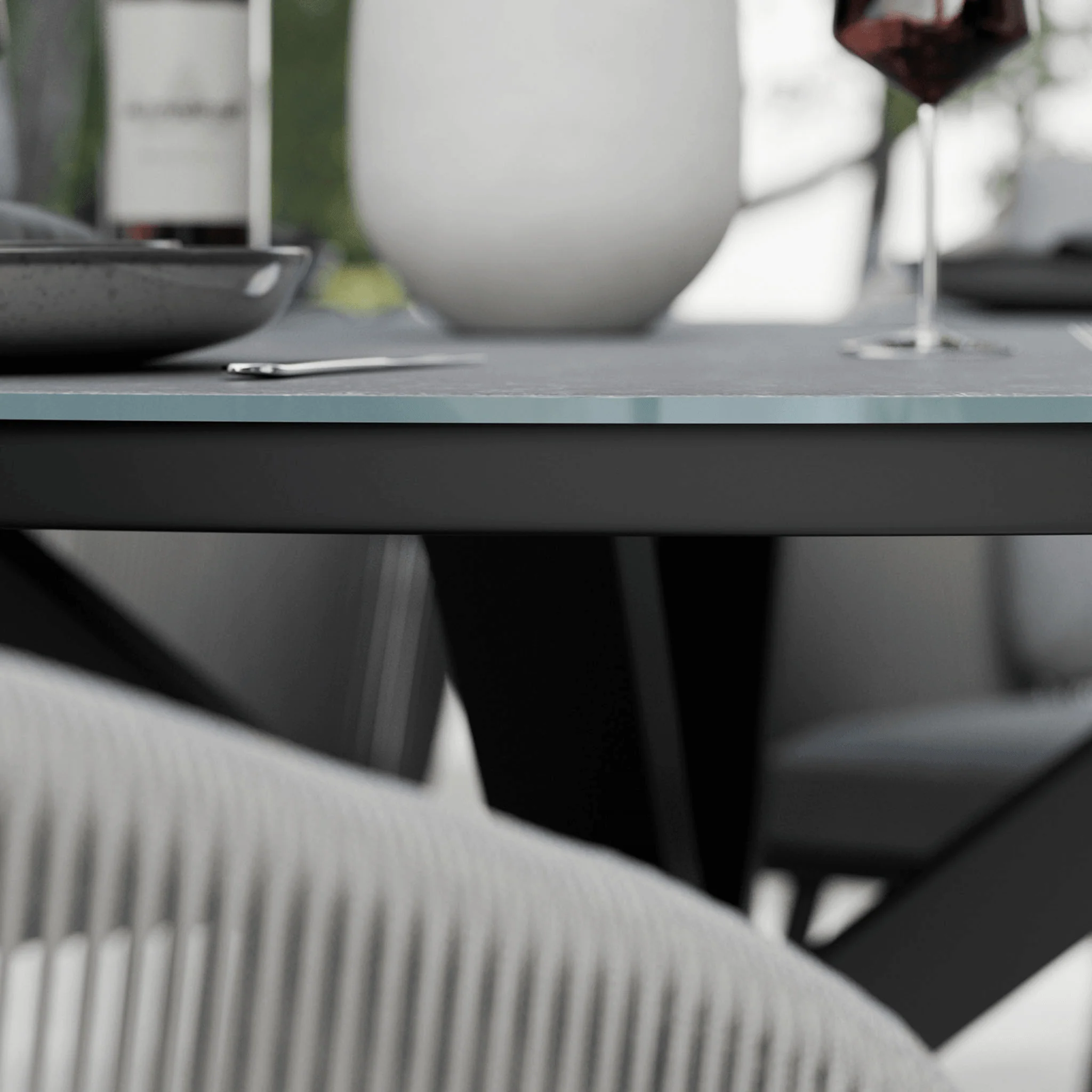 Aspen Outdoor 4 Seater Round Dining Table and Chairs - Grey - Image 5