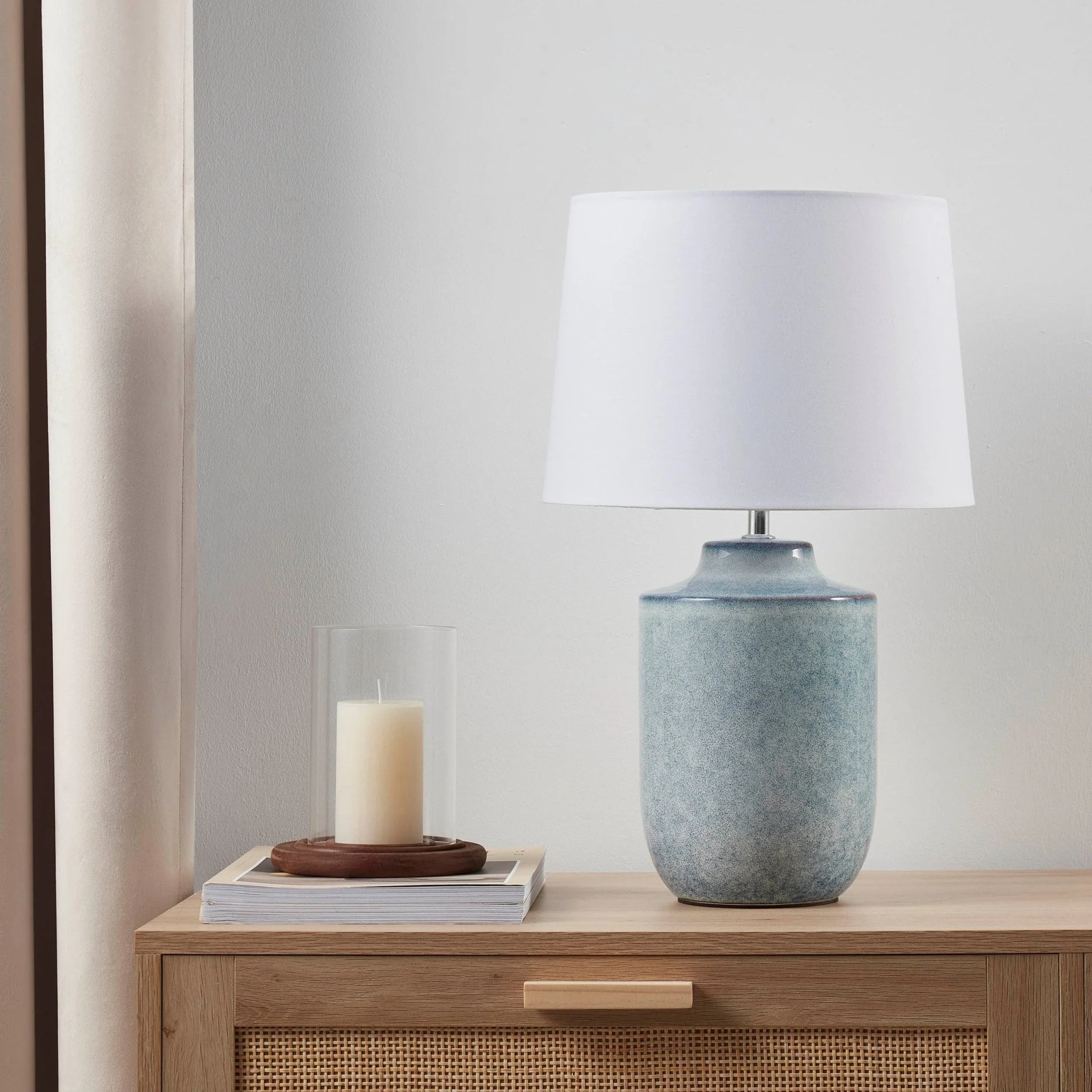 Atlas Ceramic Table Lamp - Blue - Image 2