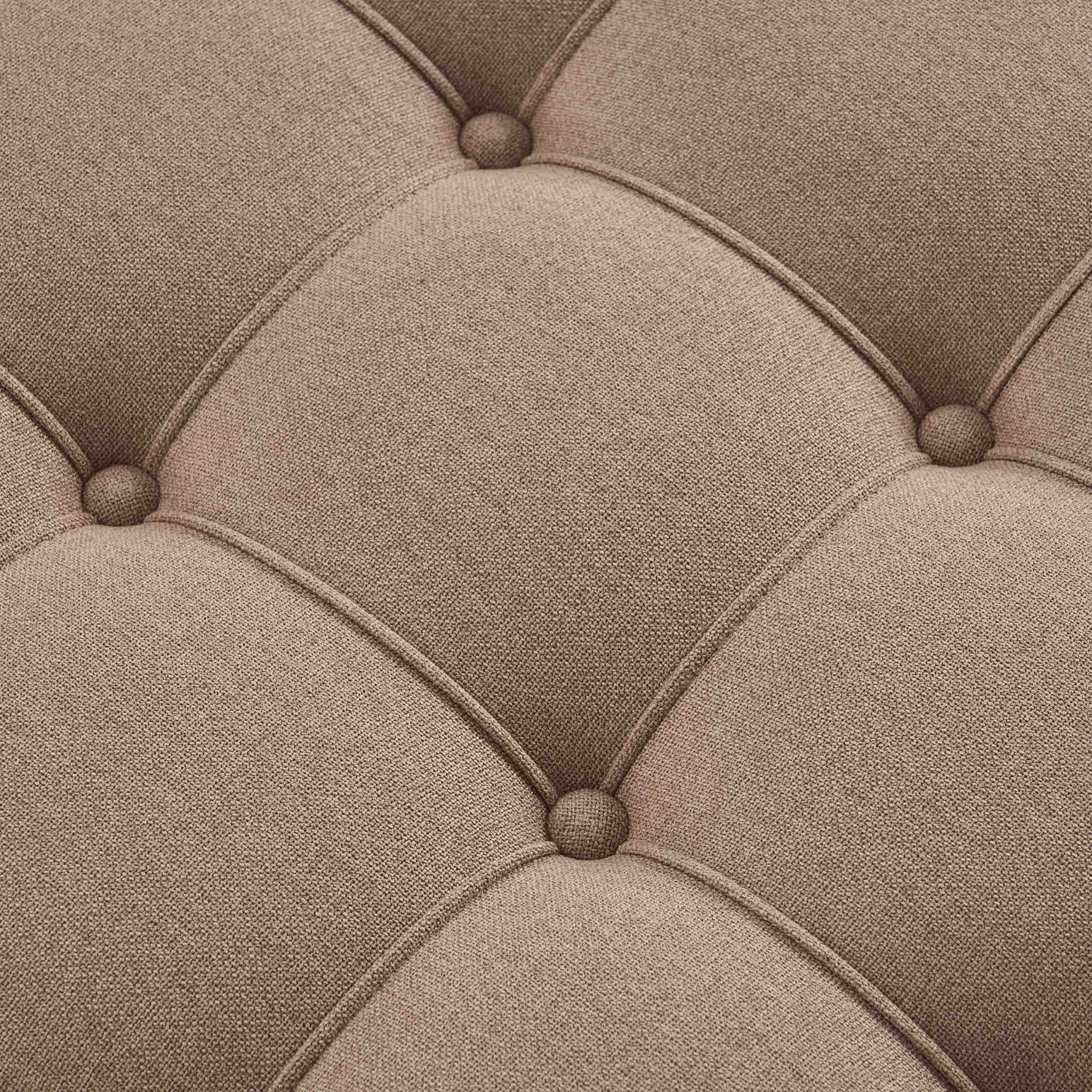 Aubrey Round Coffee Table Pouffe - Oatmeal - Image 6