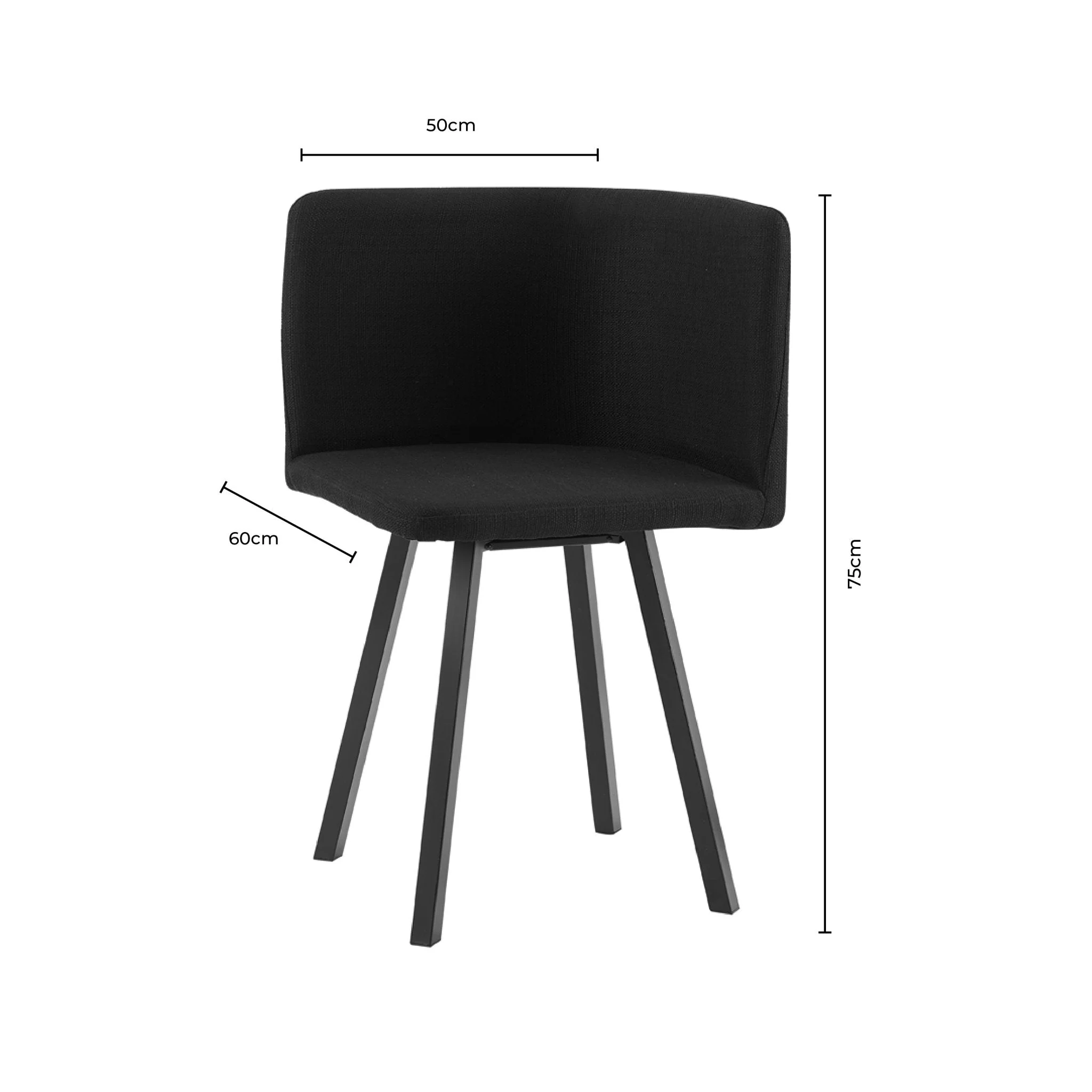 Ava Space Saver 4 Seater Dining Table and Chairs - Black/Stone - Image 15