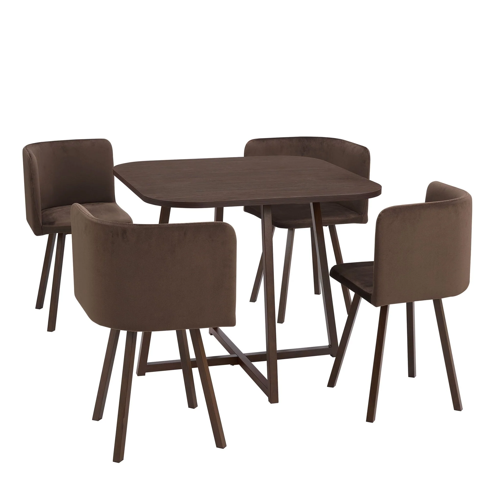 Ava Space Saver 4 Seater Dining Table and Chairs - Cappuccino - Image 3