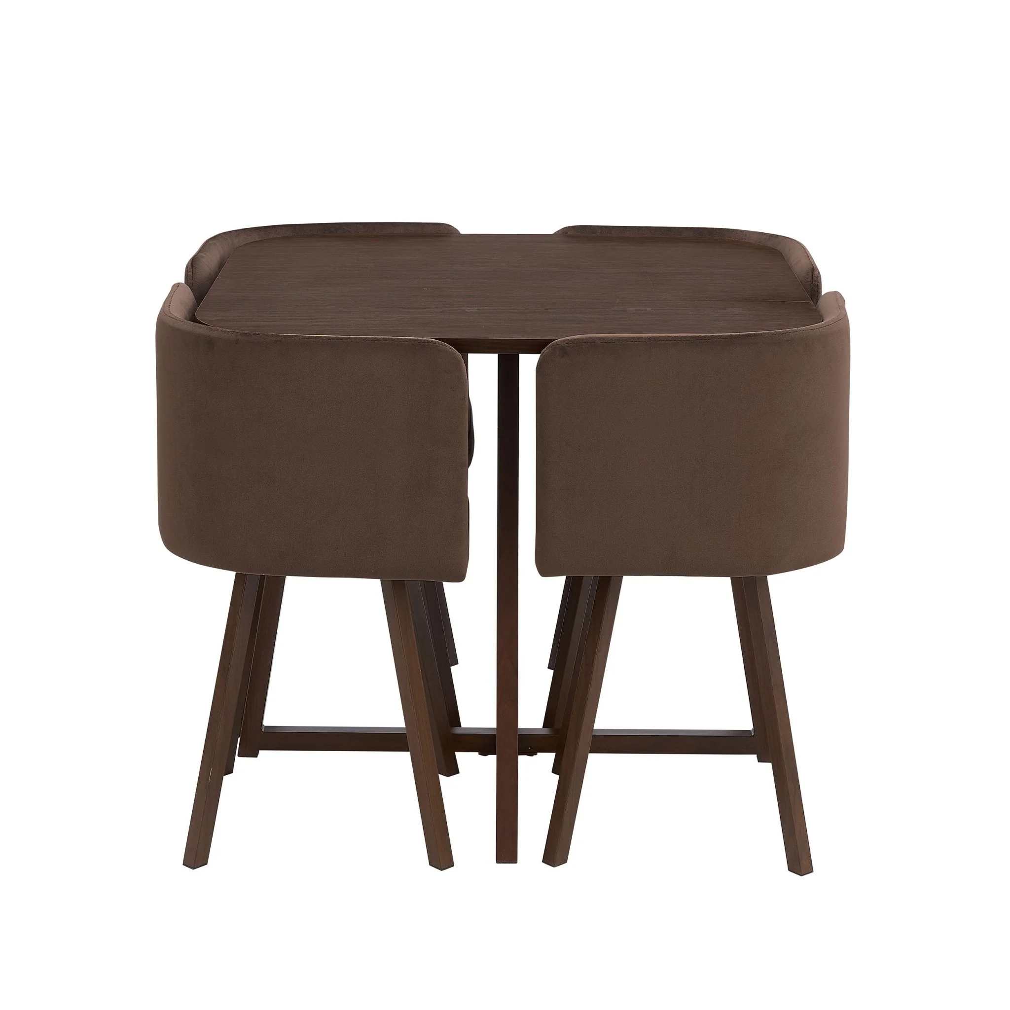 Ava Space Saver 4 Seater Dining Table and Chairs - Cappuccino - Image 8
