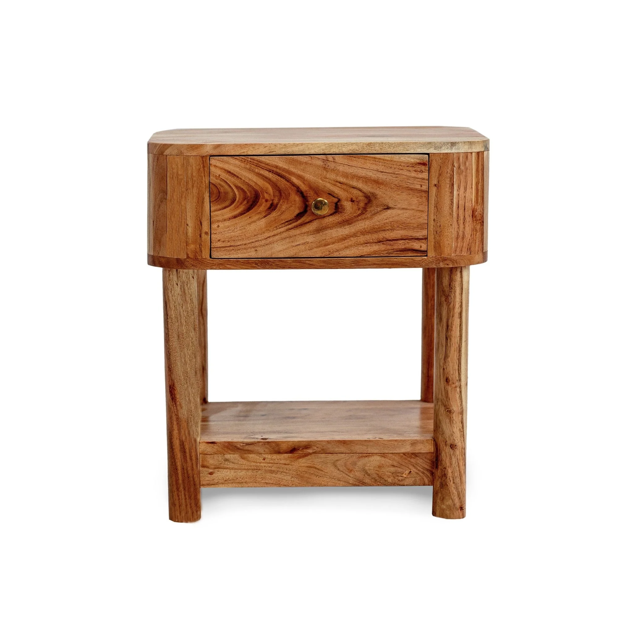 Avery Acacia Wood 1 Drawer Nightstand - Natural - Image 6