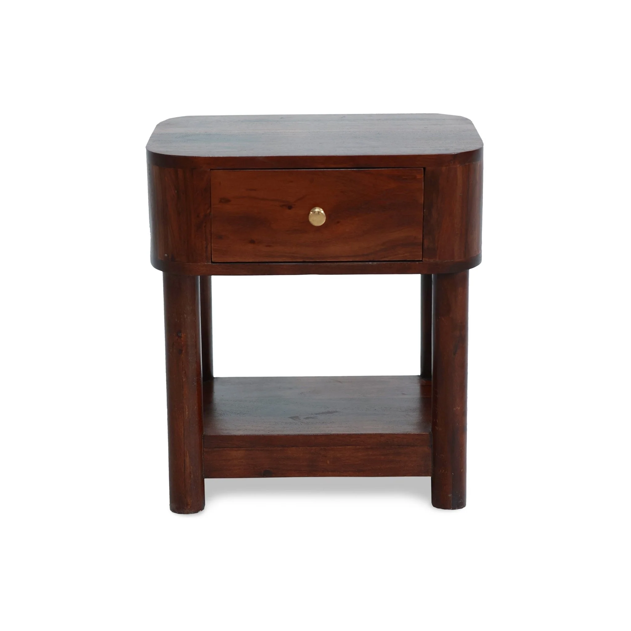 Avery Acacia Wood 1 Drawer Nightstand - Walnut - Image 6