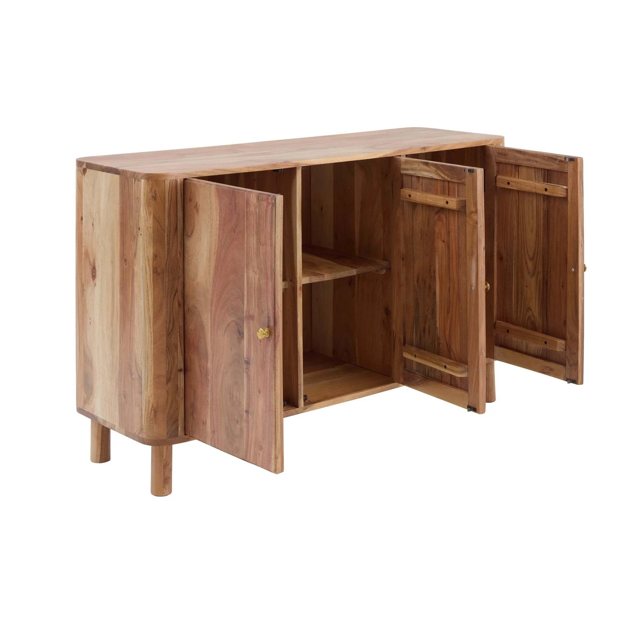 Avery Acacia Wood 3 Door Sideboard - Natural - Image 8