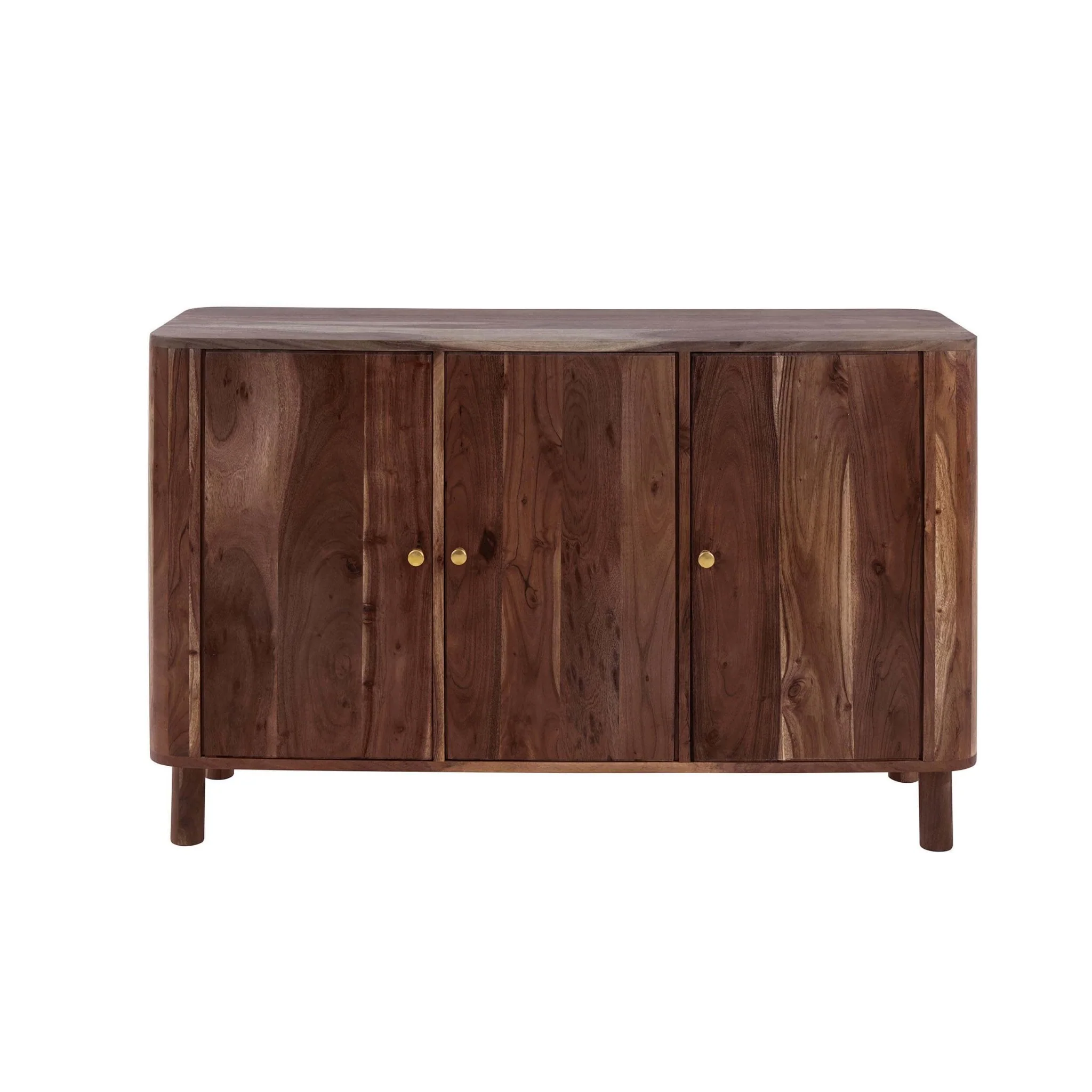 Avery Acacia Wood 3 Door Sideboard - Walnut - Image 5