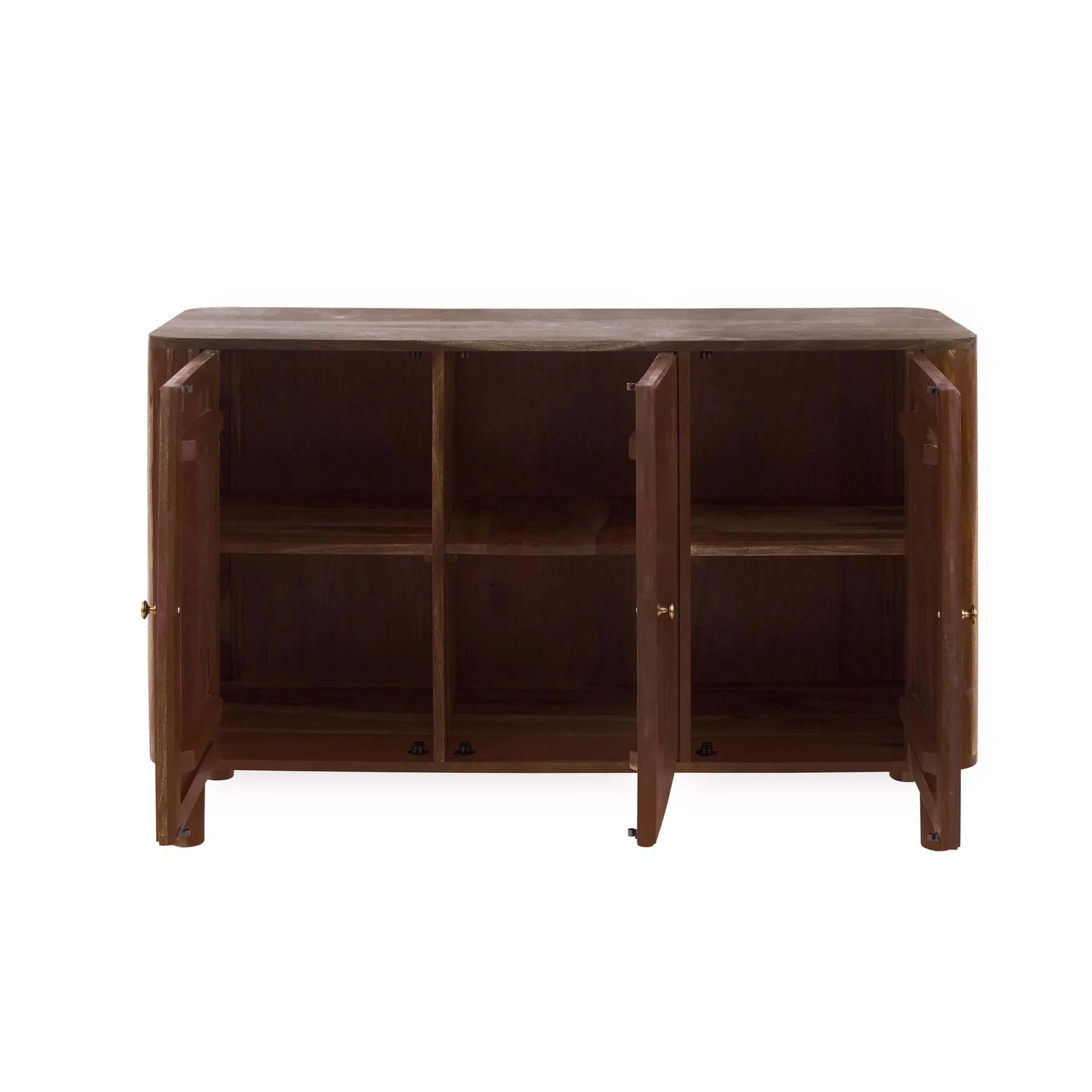 Avery Acacia Wood 3 Door Sideboard - Walnut - Image 6