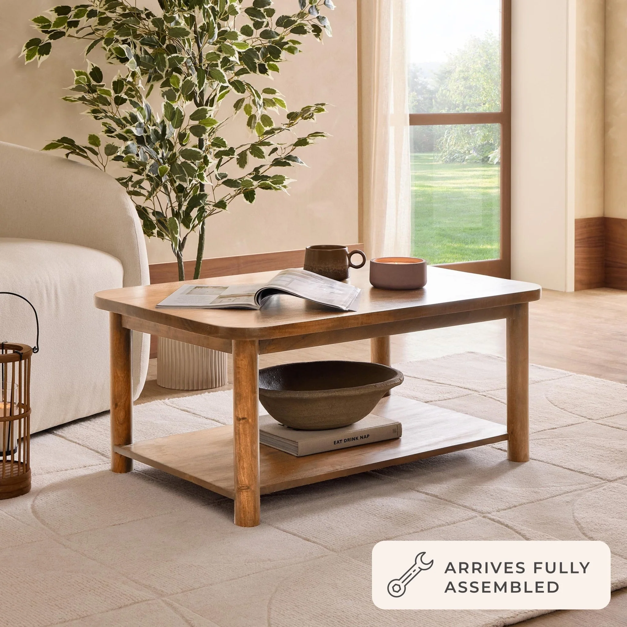 Avery Acacia Wood Coffee Table - Natural