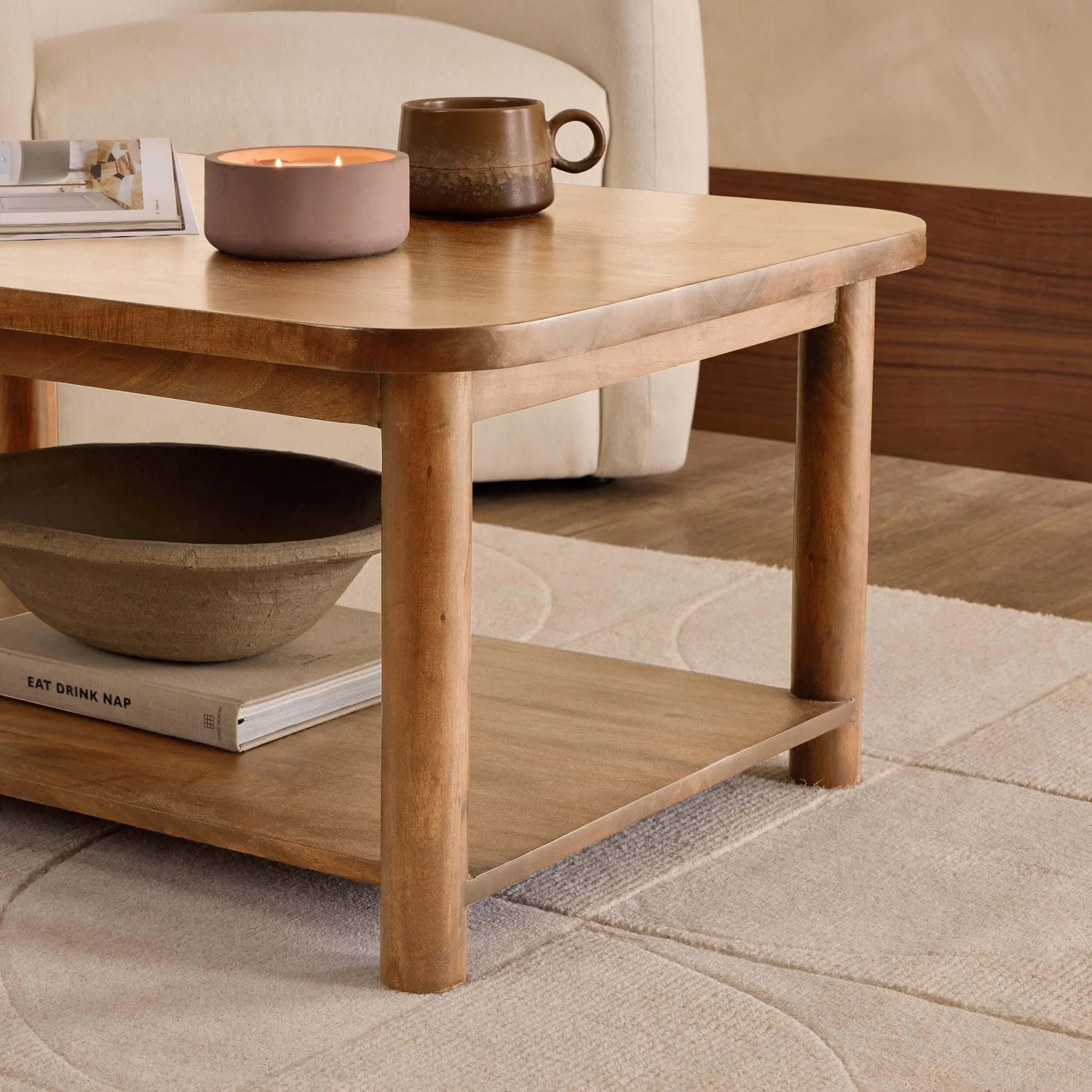 Avery Acacia Wood Coffee Table - Natural - Image 2