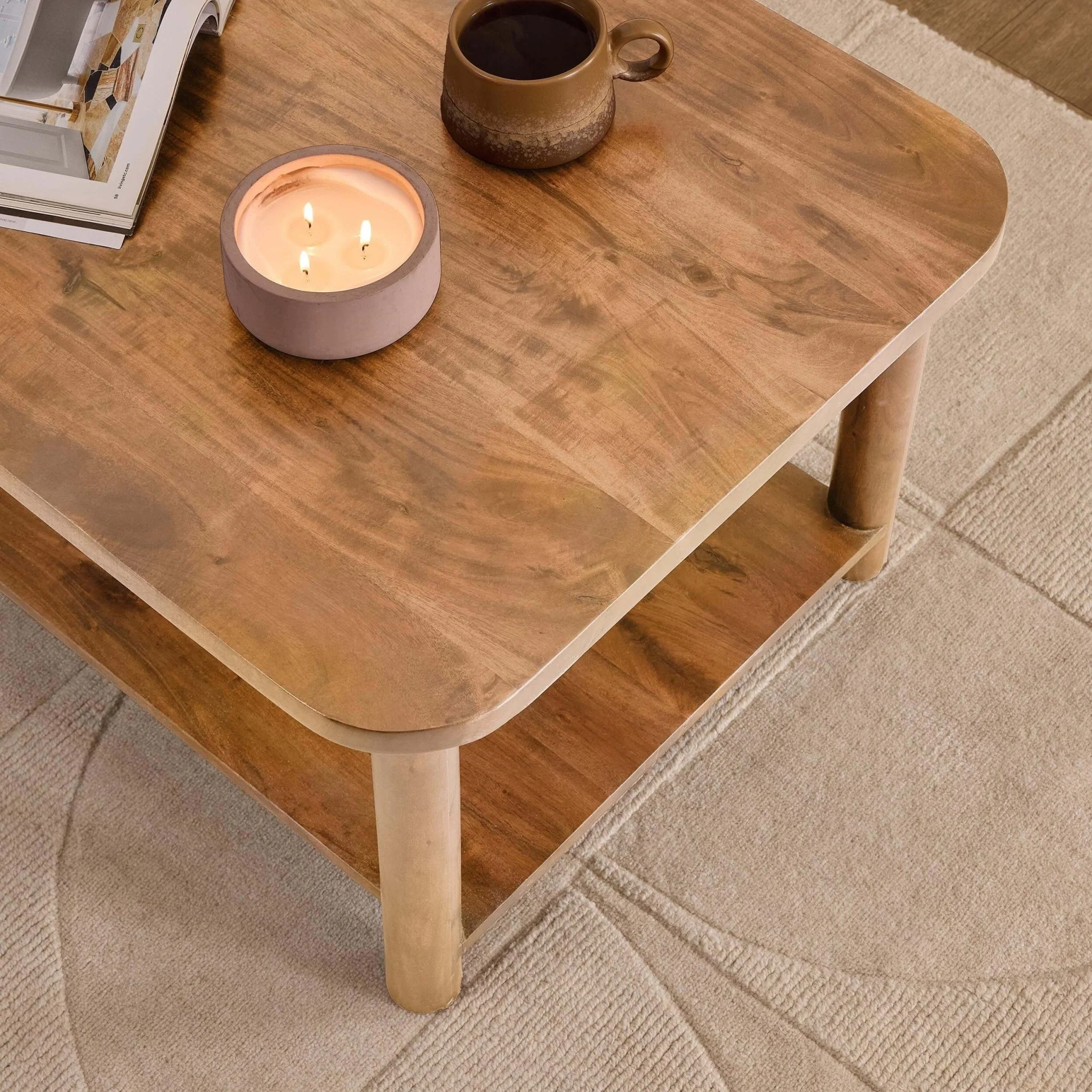 Avery Acacia Wood Coffee Table - Natural - Image 3
