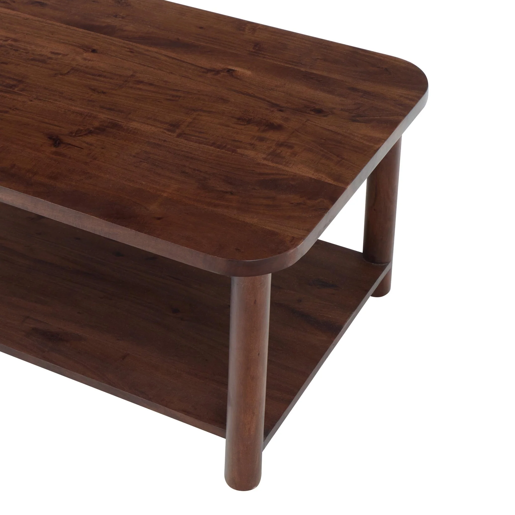Avery Acacia Wood Coffee Table - Walnut - Image 5