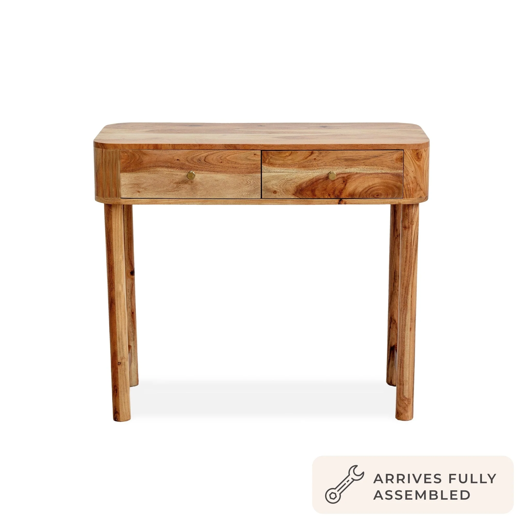 Avery Acacia Wood Dressing Table Console - Natural - Image 4