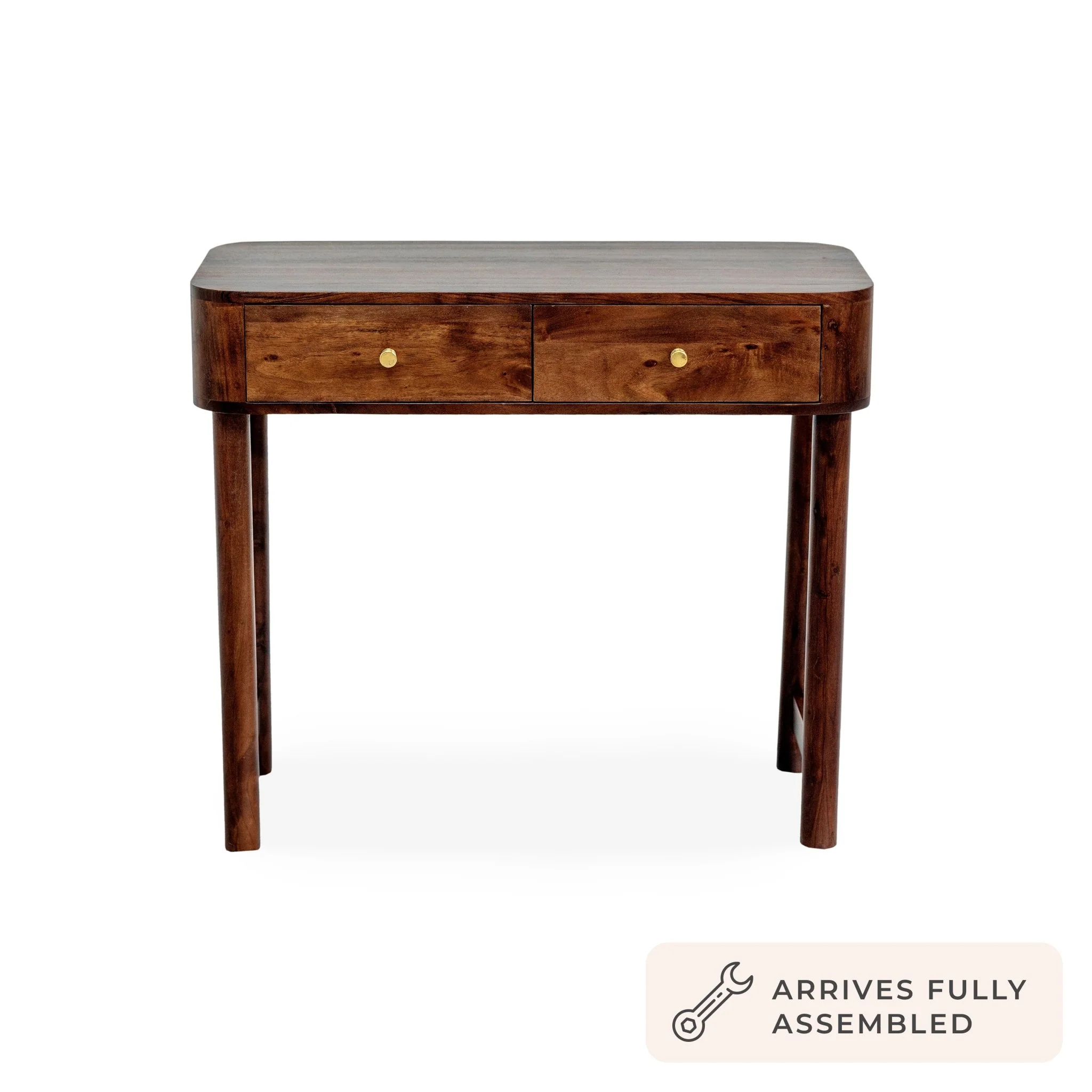 Avery Acacia Wood Dressing Table Console - Walnut - Image 4