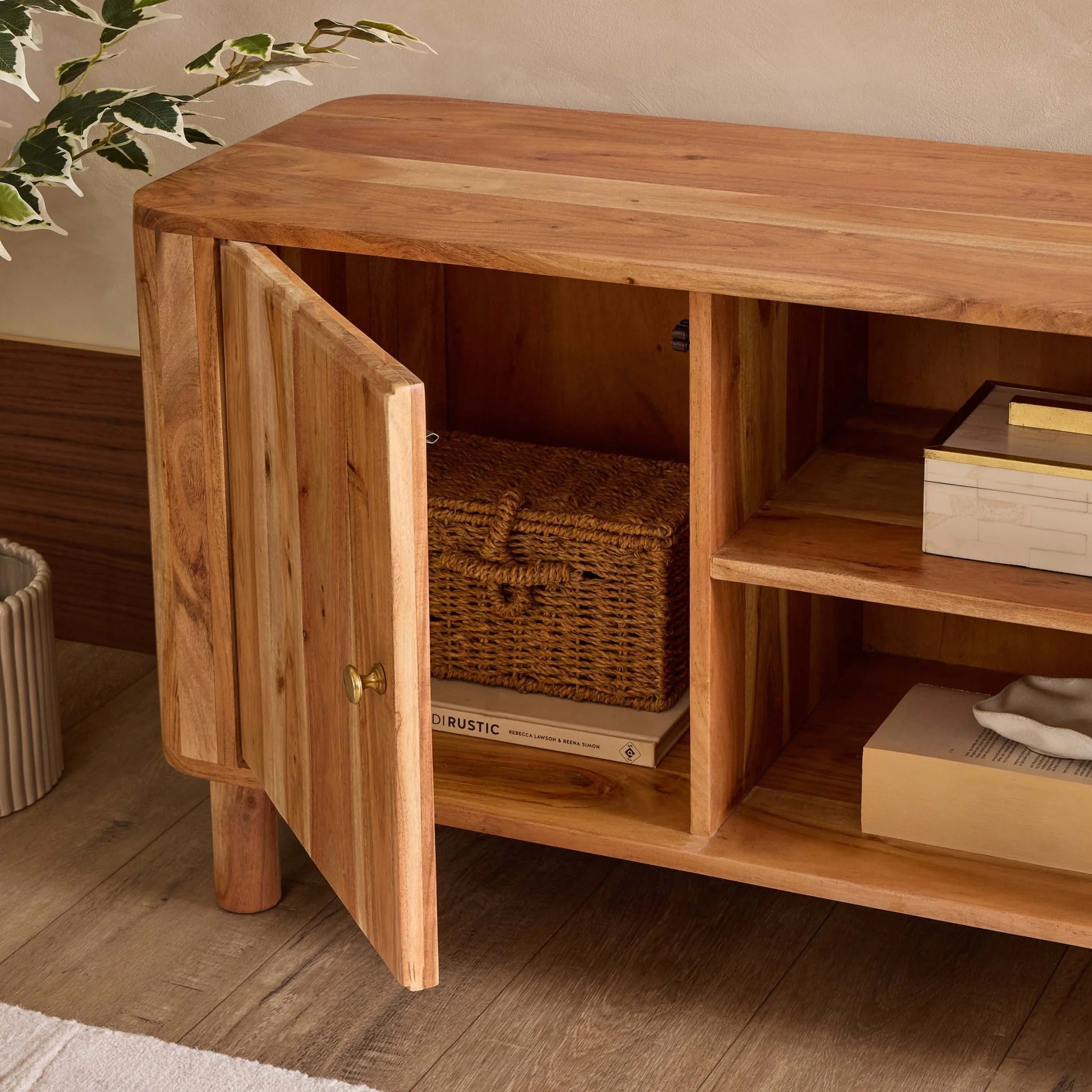 Avery Acacia Wood Tv Unit for TVs up to 50" - Natural - Image 2