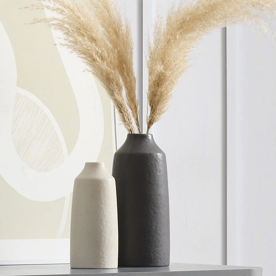 Azalea Matt Effect Vase - Charcoal - Image 2