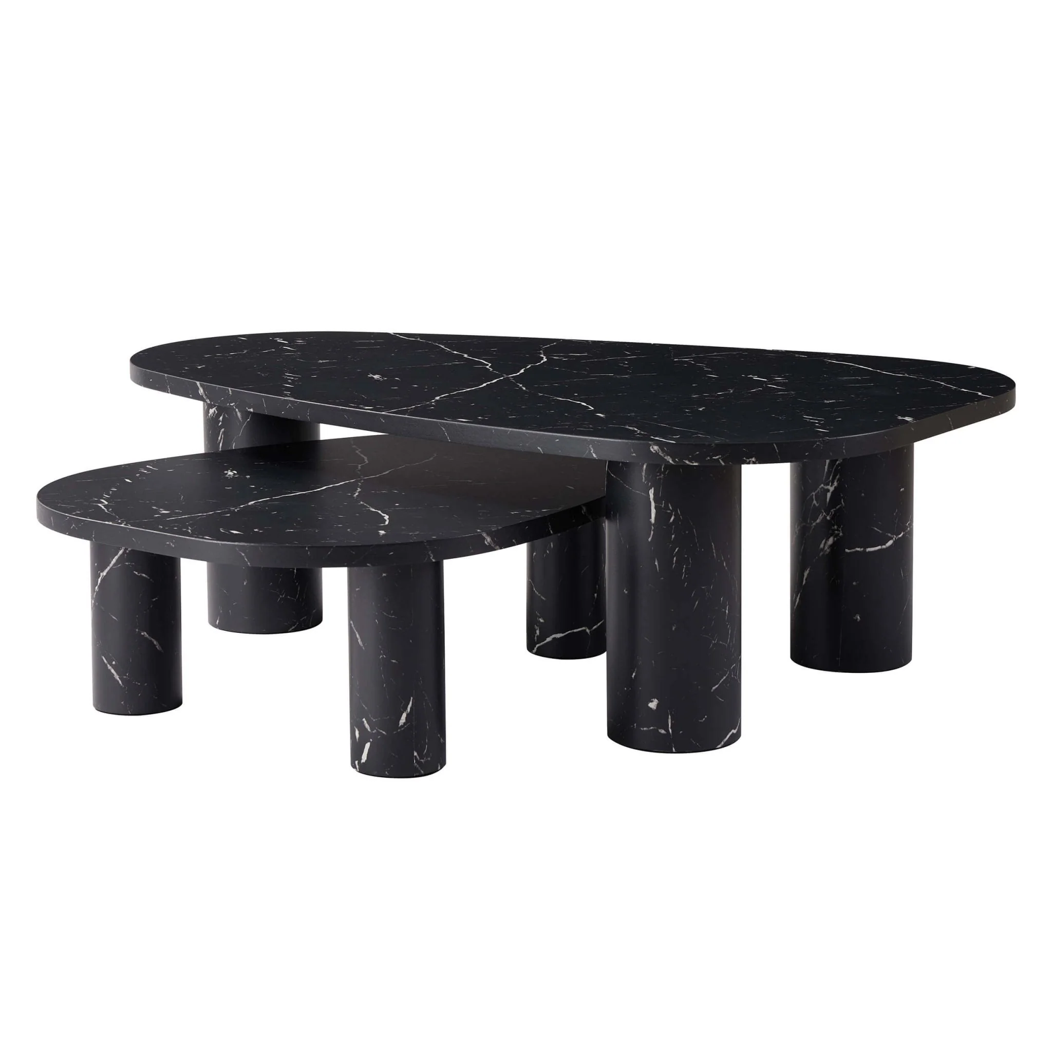 Azra Nesting Coffee Tables - Black Marble Effect - Image 4