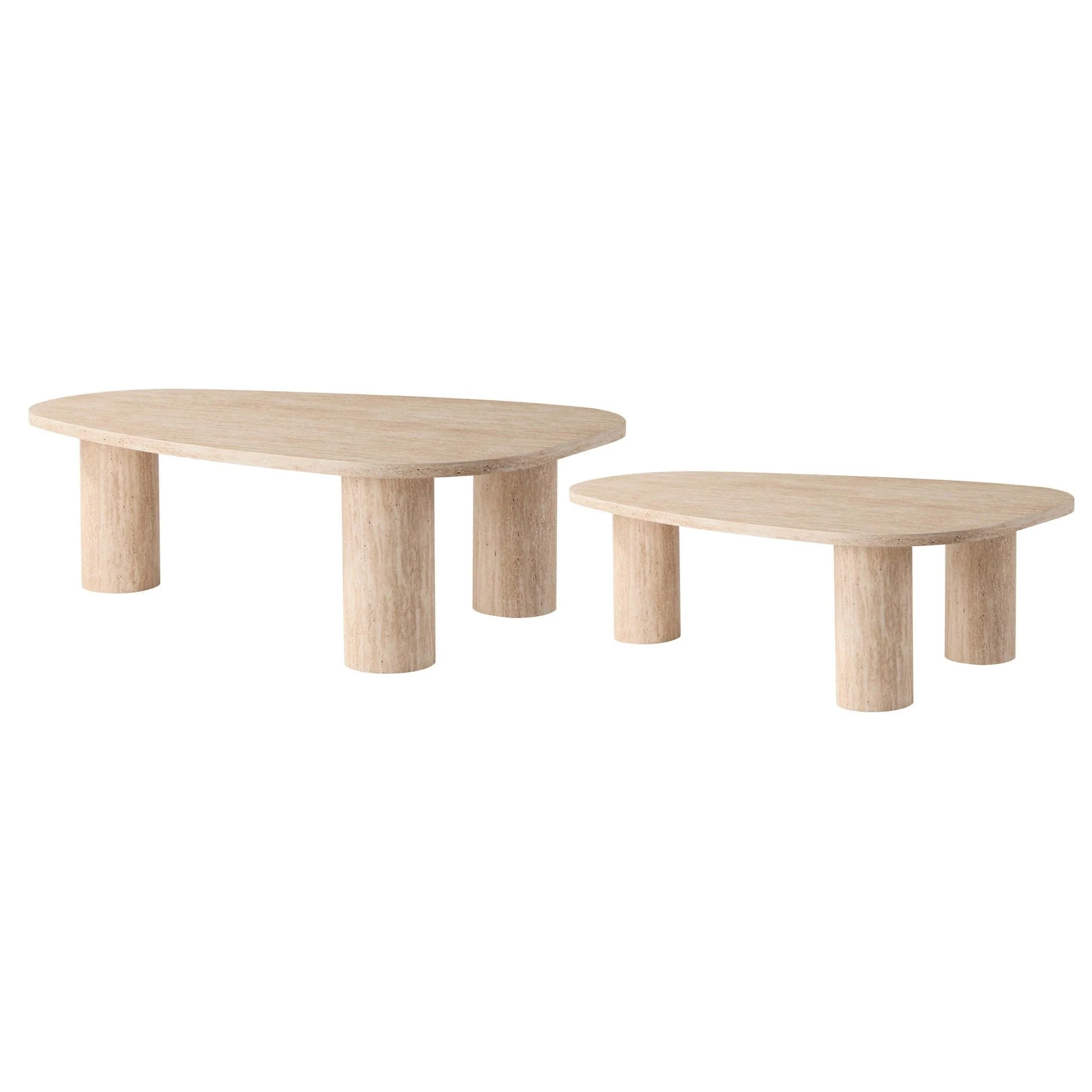 Azra Nesting Coffee Tables - Travertine Marble Effect - Image 4