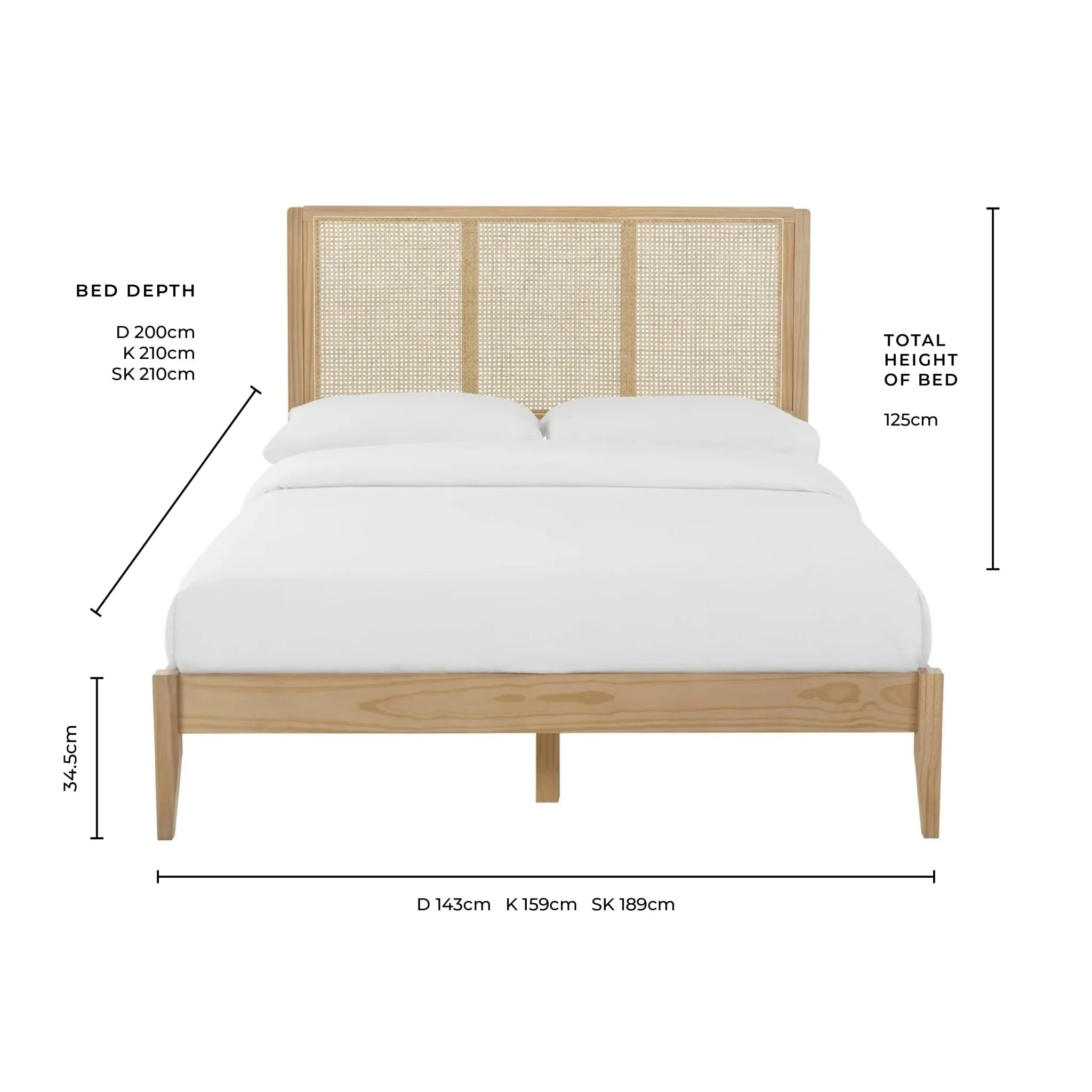 Bali Rattan Bed Frame - Black - Image 7
