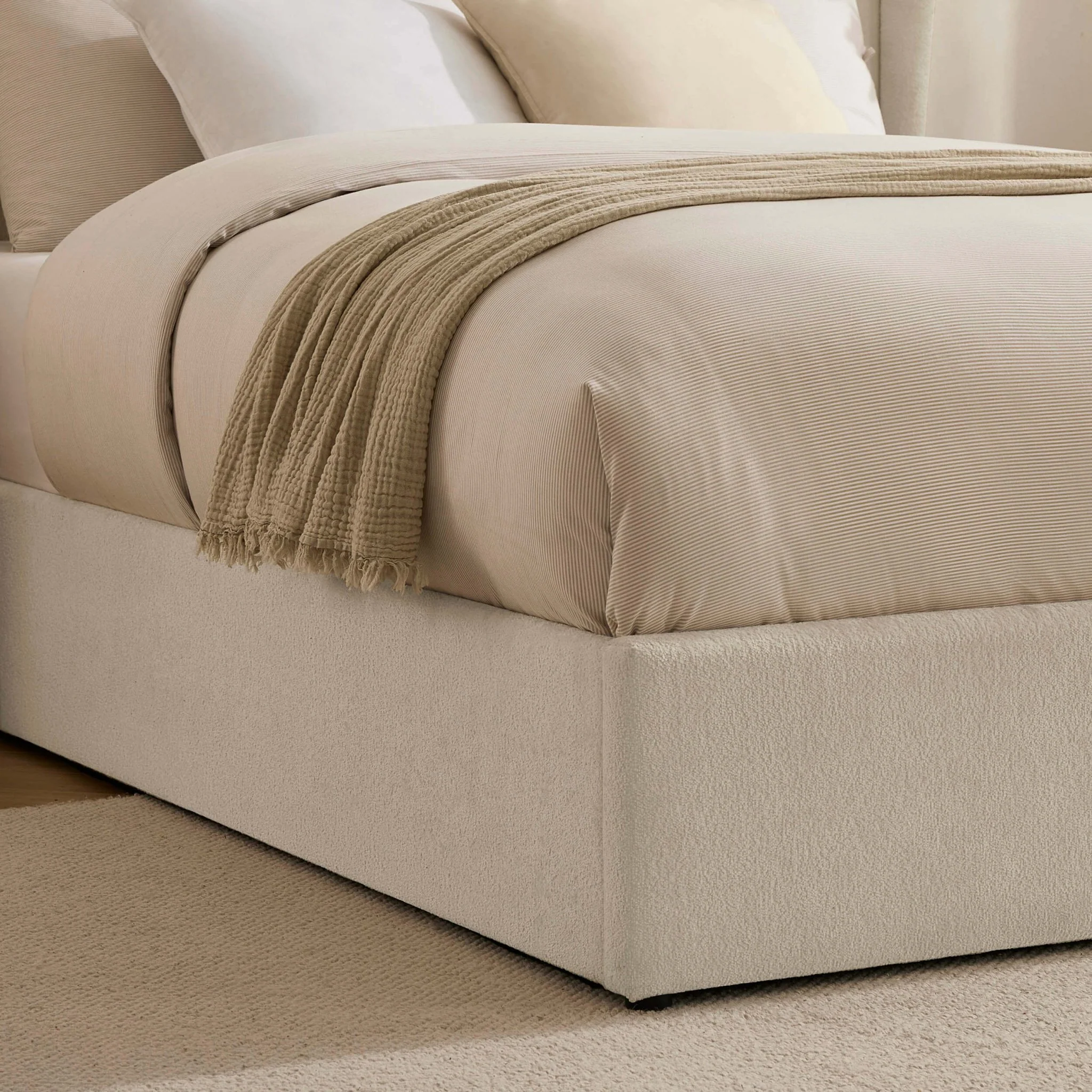 Berkeley Ottoman Storage Bed - Chenille Ecru - Image 8