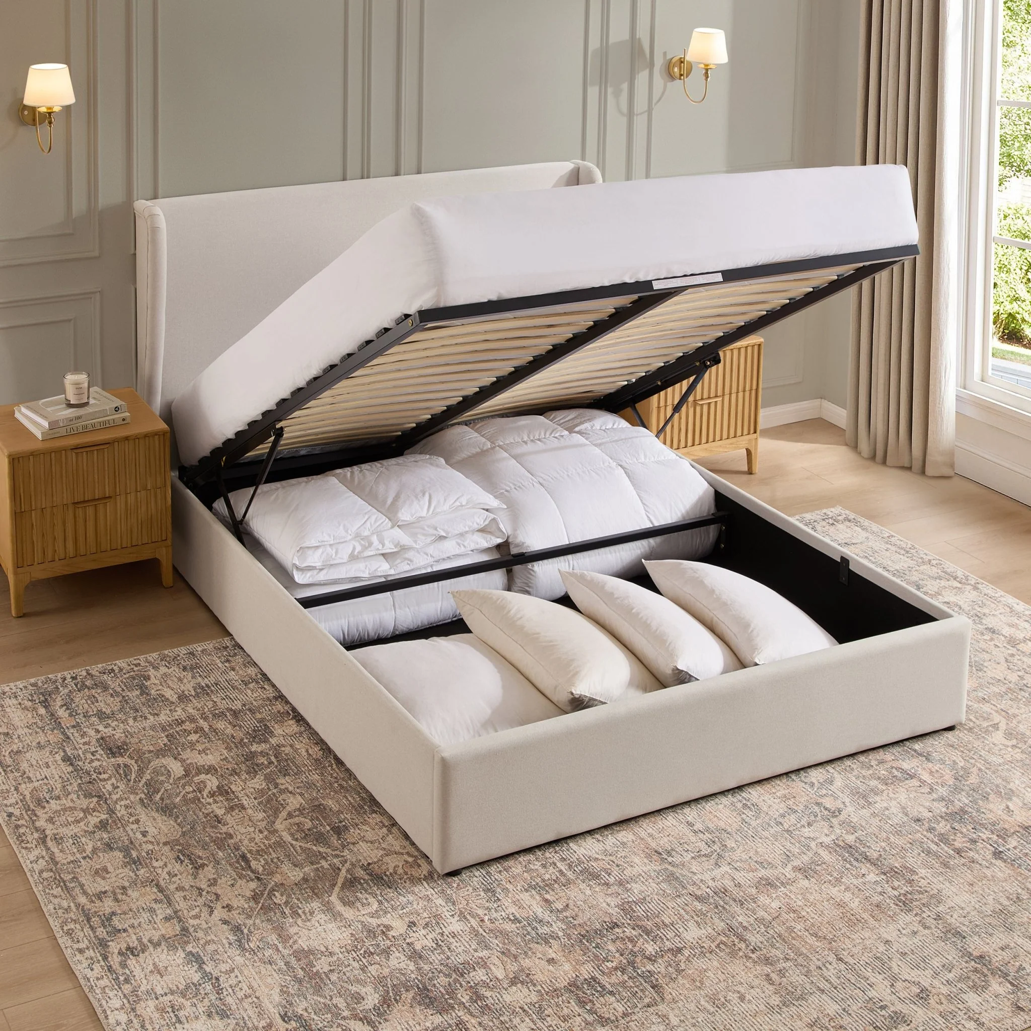 Berkeley Ottoman Storage Bed - Natural - Image 6
