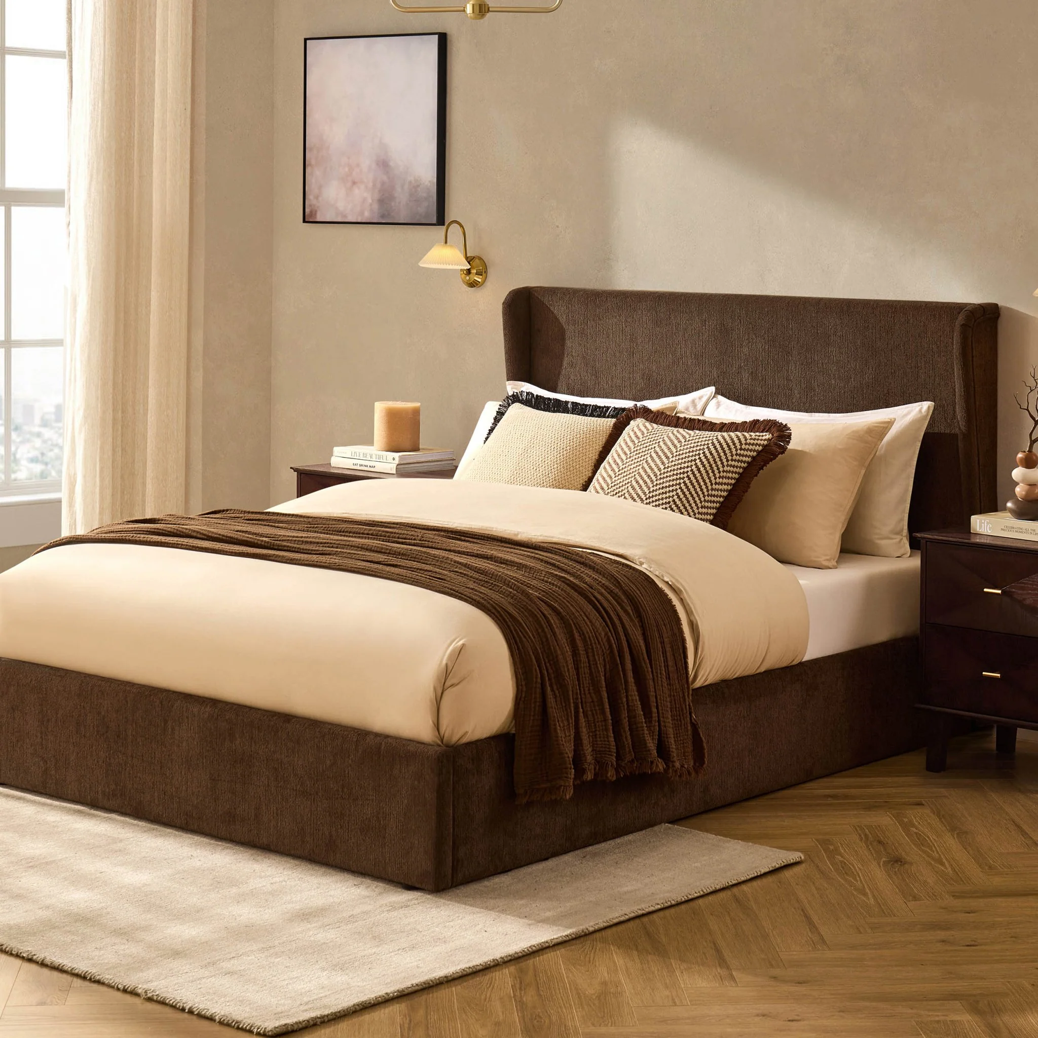 Berkeley Ottoman Storage Bed - Textured Cappuccino - Image 4