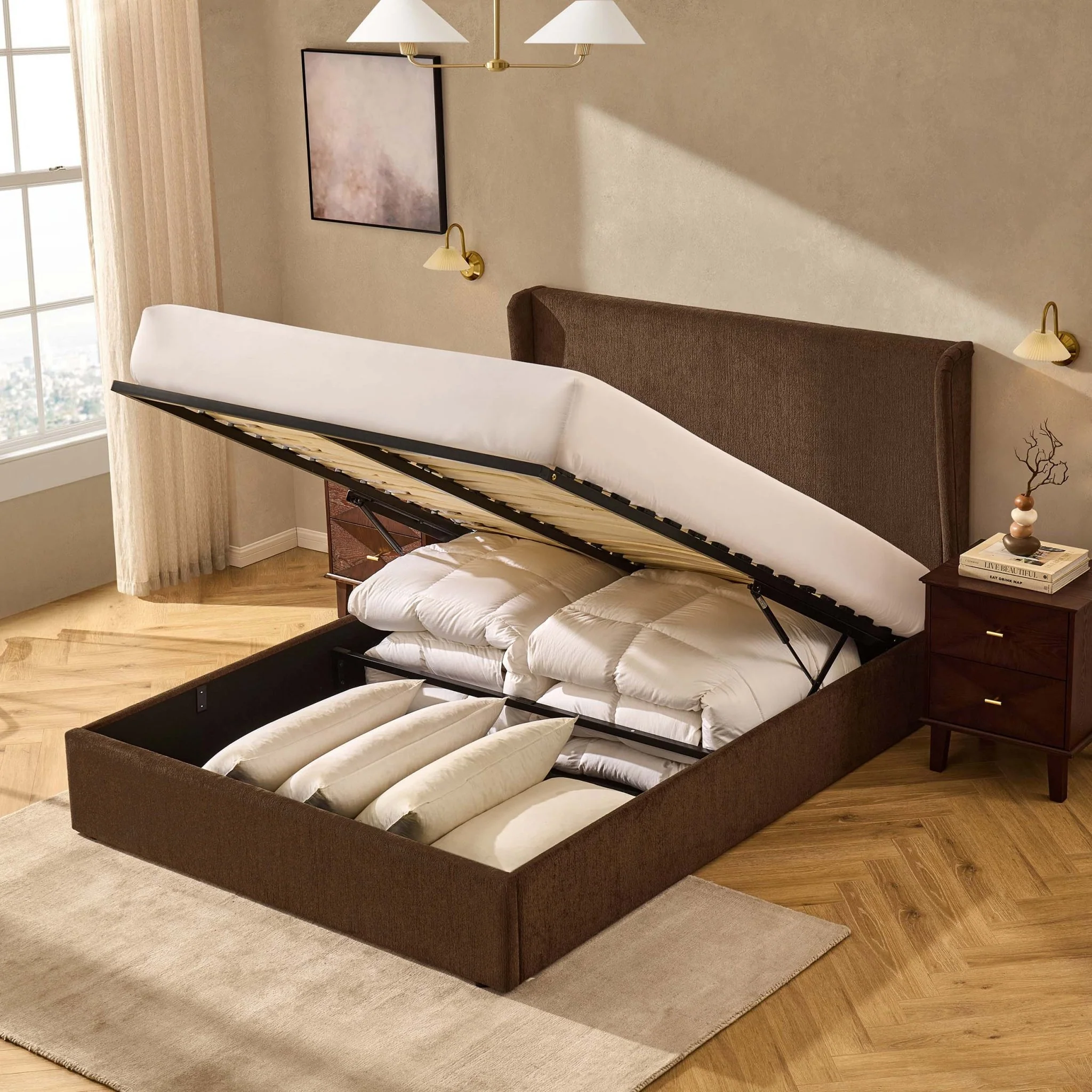 Berkeley Ottoman Storage Bed - Textured Cappuccino - Image 7